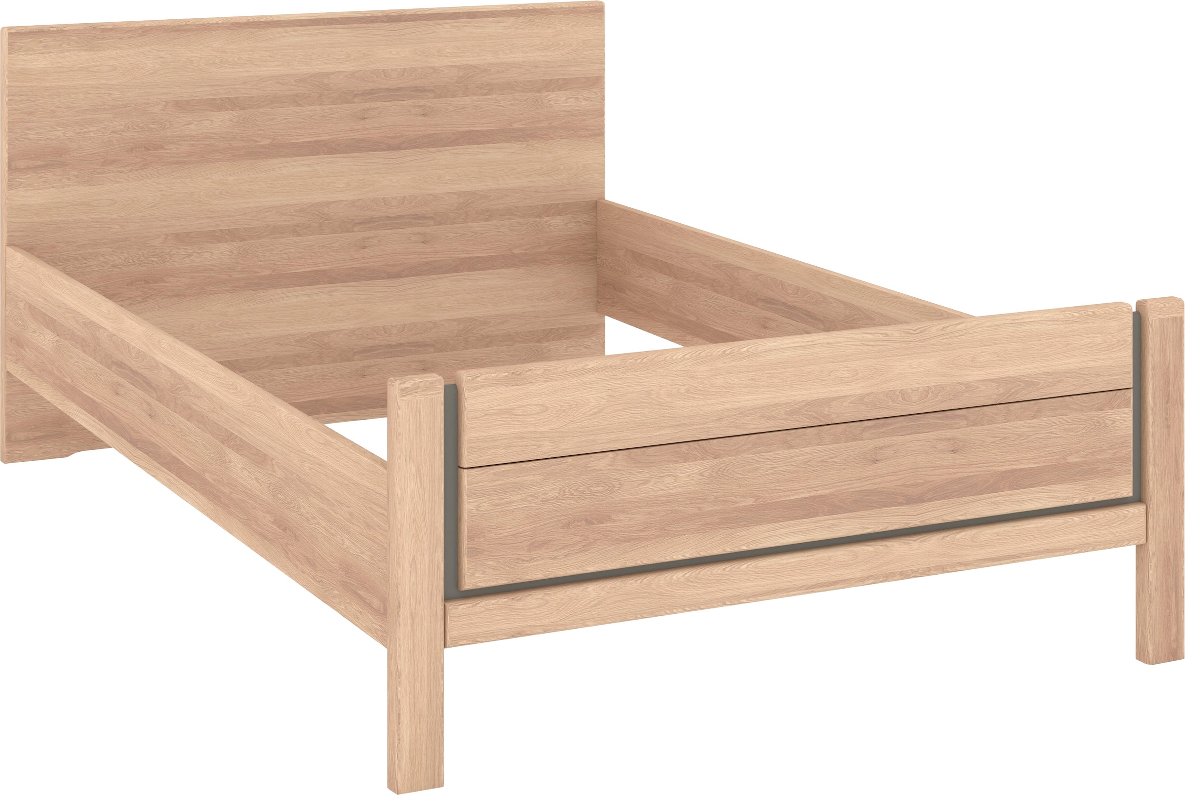 Musterring Holzbett »Sorrent, Bettgestell, Bettrahmen, teilmassiv Eiche«, (MADE IN GERMANY), Eiche teilmassiv, Liegehöhenverstellung, Stollenfußteil