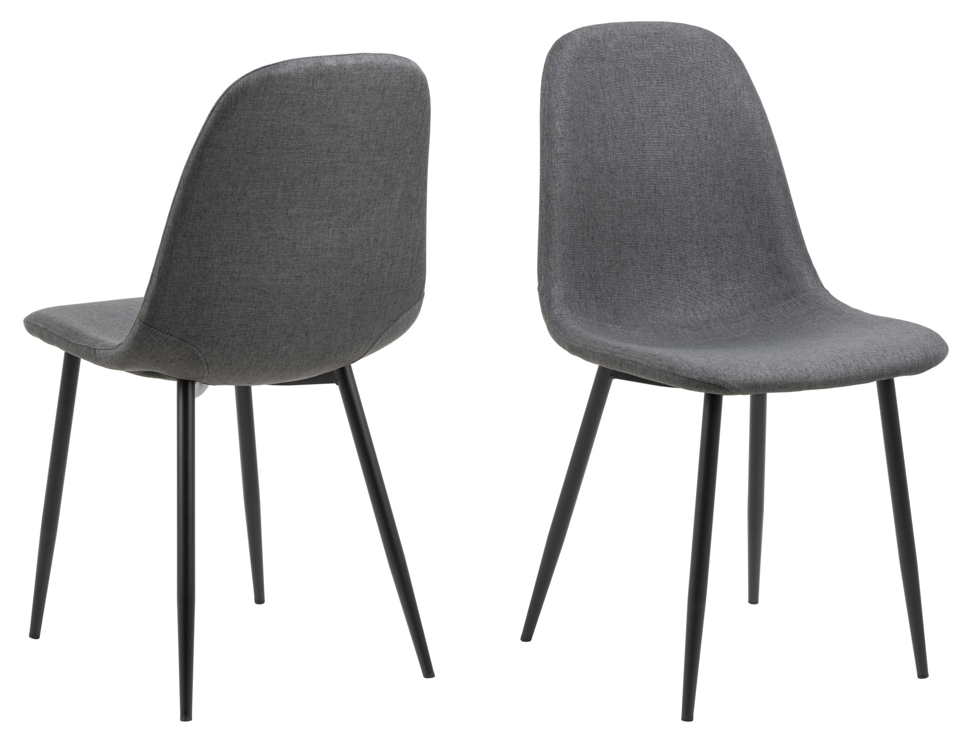 ACTONA GROUP Esszimmer-Set »Esspruppe, Speisetisch mit Wohnzimmerstühlen«, (Komplett-Set, 5 St., 1x Tisch + 4x Stuhle), Rechteckig Esstisch+4x Stühle,Wildeiche Melamin,dunkelgrau,120x80x75cm