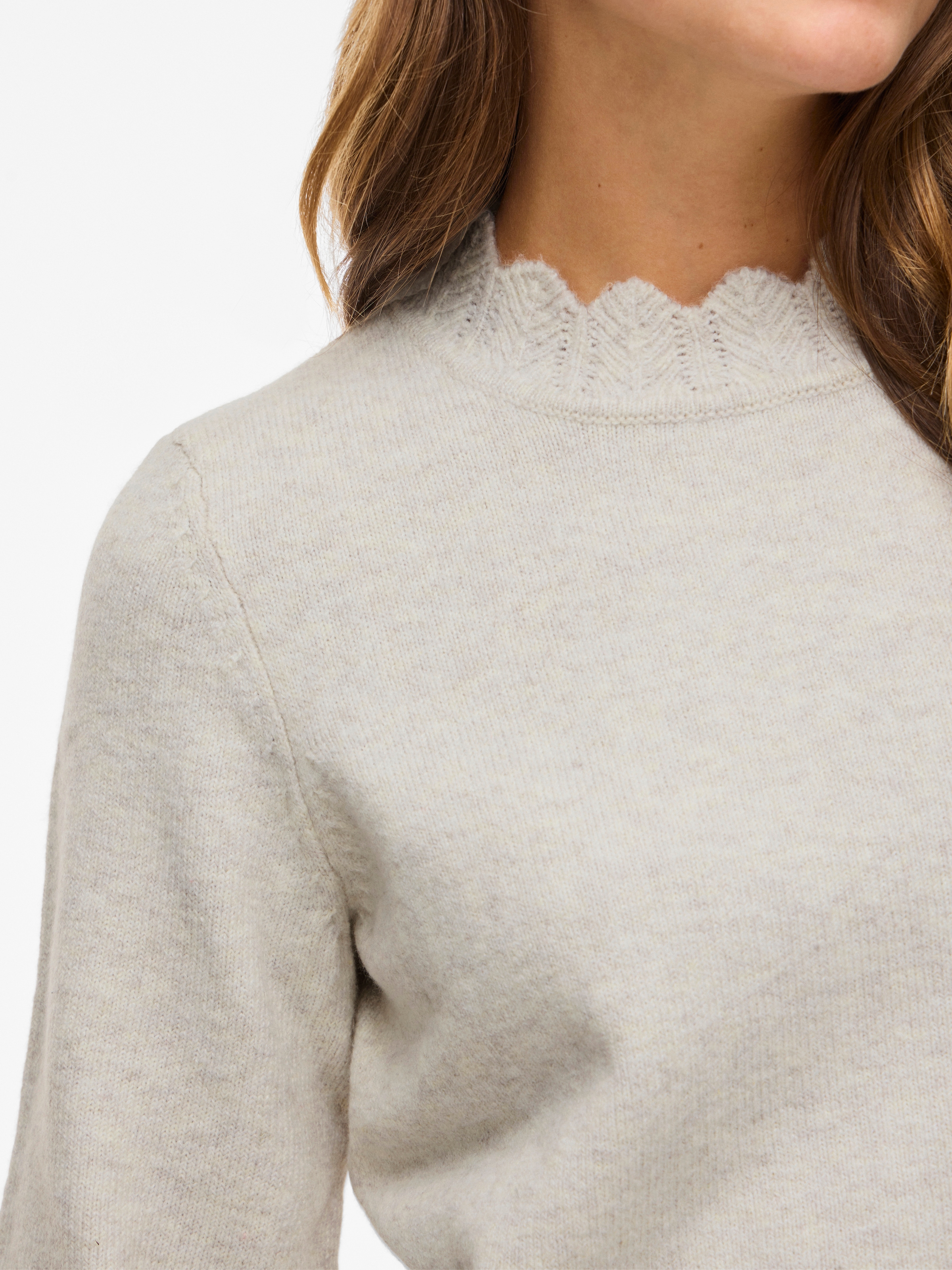 Vila Strickpullover »VINIKOLINA O-NECK L/S KNIT TOP - NOOS« Materialmix, regular fit