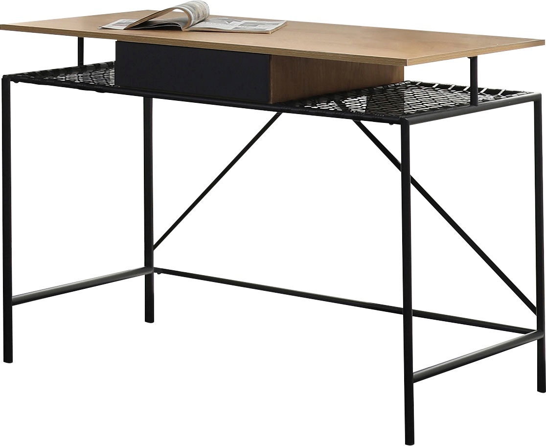 SalesFever Schreibtisch "York Arbeitsplatz Deluxe: Schreibtisch", Metallrah günstig online kaufen