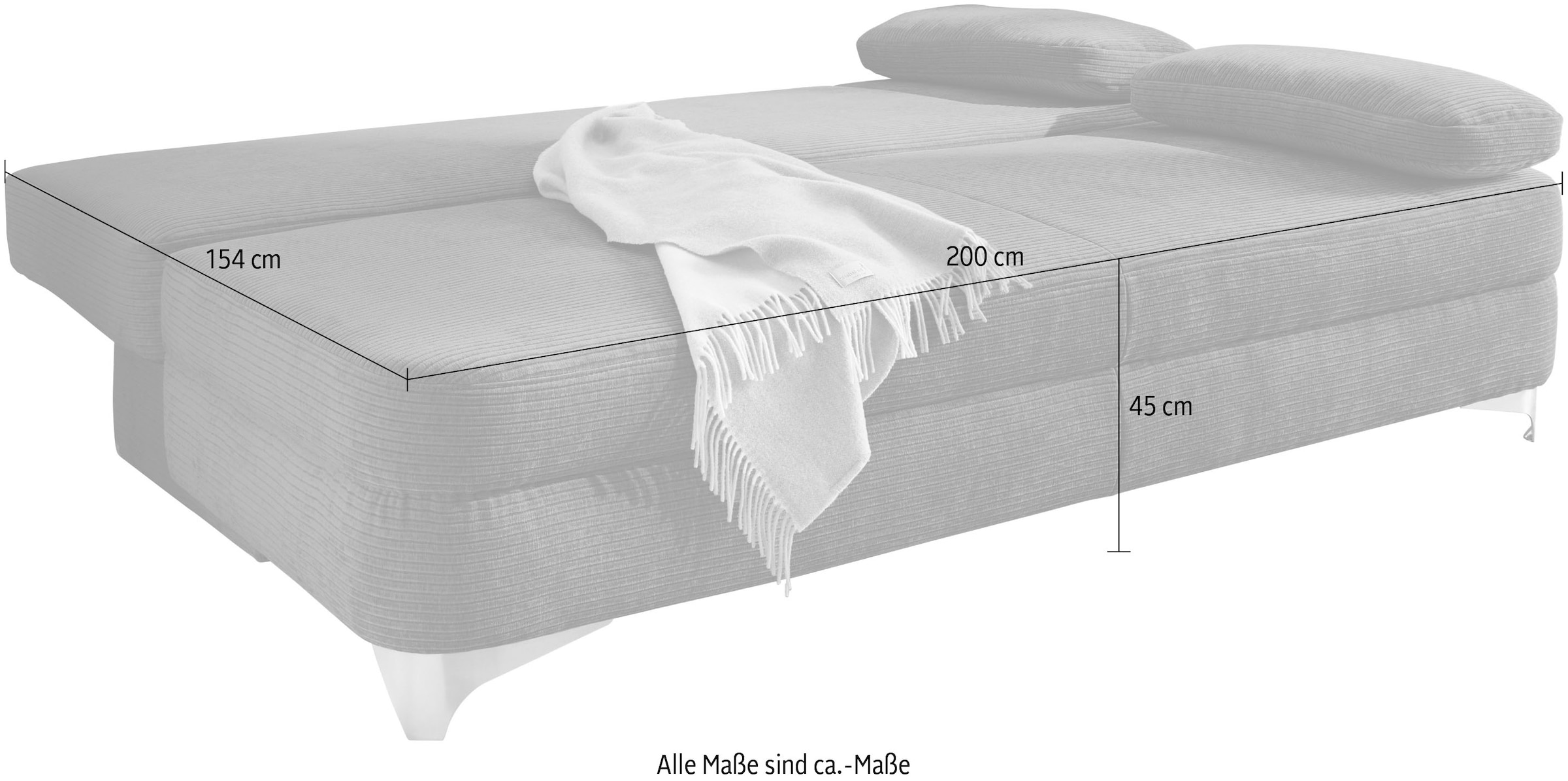 Jockenhöfer Gruppe Schlafsofa »Noah, B: 202 cm, Liegefl.154x202 cm« mit Bettfunktion & Bettkasten