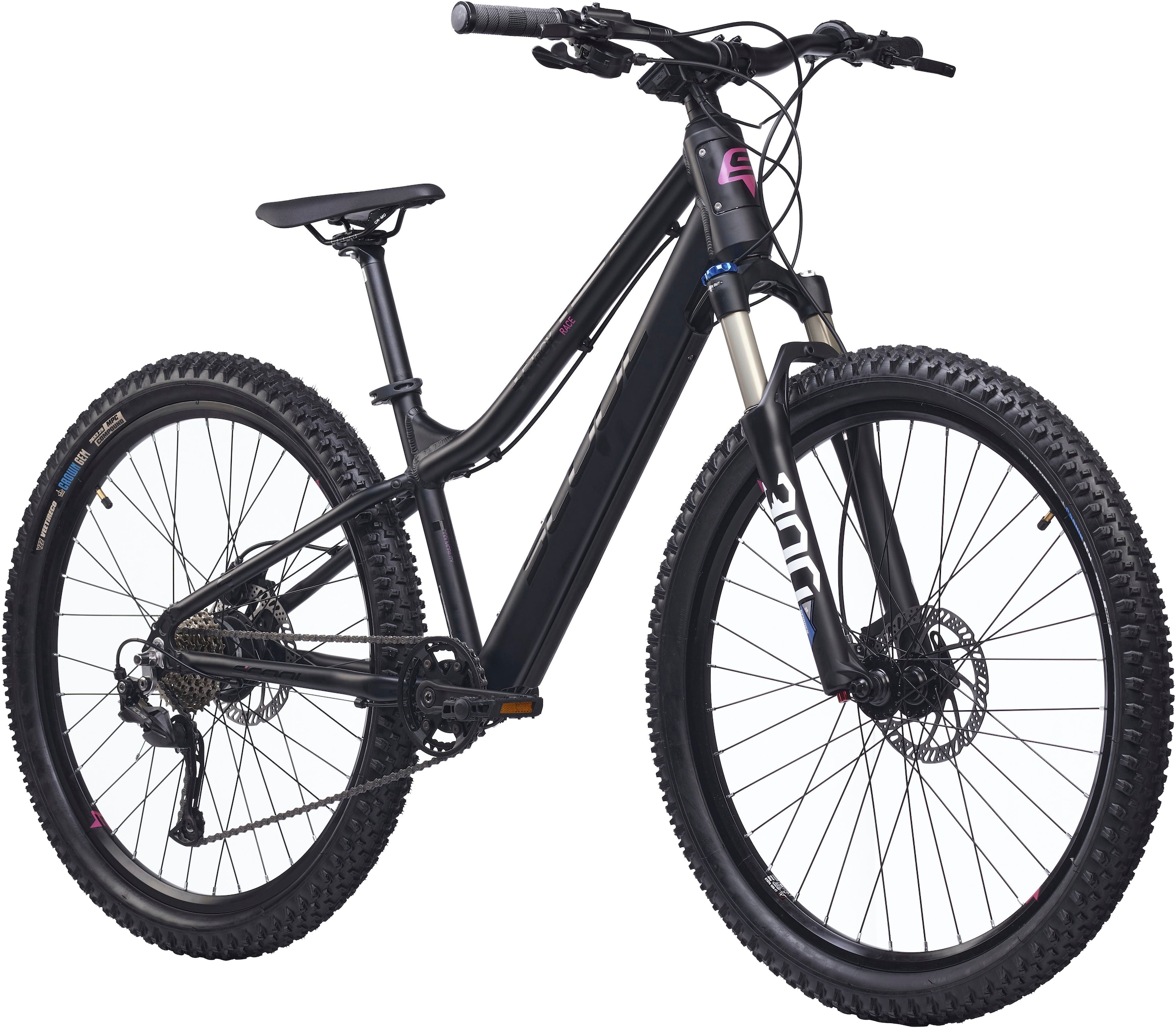 S’COOL »S'COOL e-troX race 26-9S Alivio - Oxid/Pink« 9 Gang Shimano Kettenschaltung Heckmotor 252 W