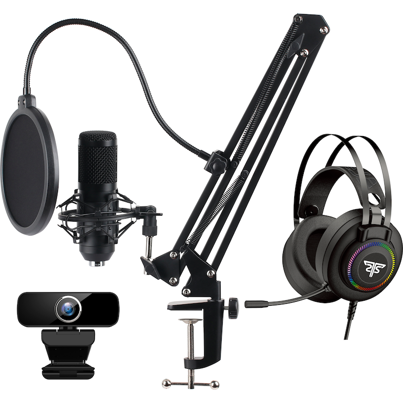 HYRICAN Eingabegeräte-Set »Striker Streamer Start-up Collection Silver ST-SM50/ST-GH530/ST-CAM559« schwarz