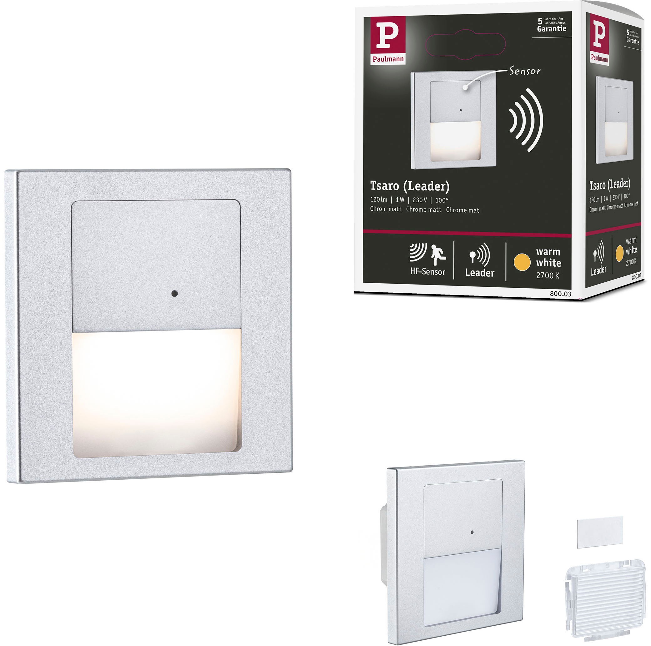 Paulmann LED Einbauleuchte »LED Wandeinbauleuchte Tsaro eckig 80x36mm«, 1 f günstig online kaufen
