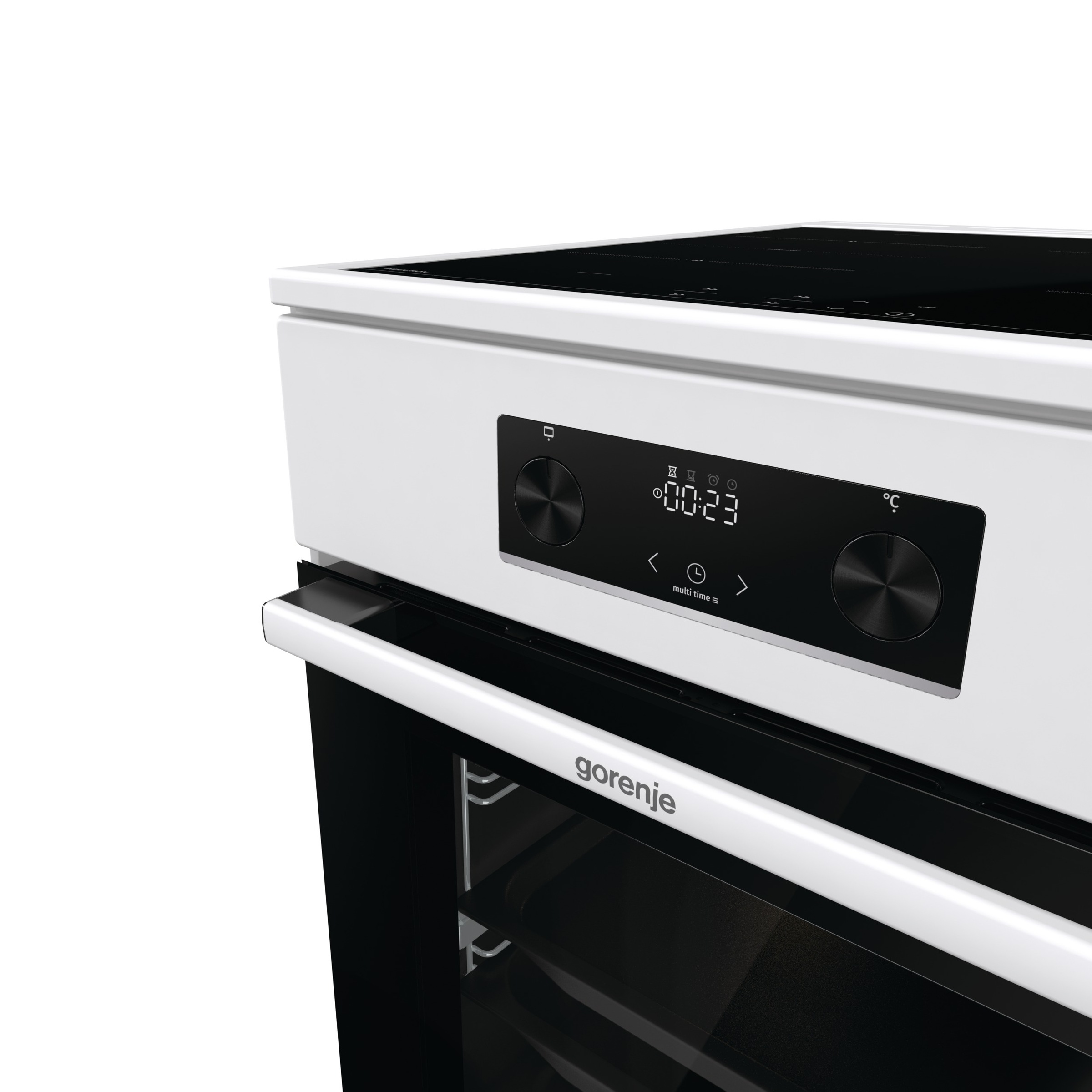 GORENJE Induktions-Standherd »GEIT5C60WPG« mit 1-fach-Teleskopauszug Aqua Clean 1 Stk. tlg. Pizzafunktion mit 275 °C – perfekt für Pizza, Focaccia und mehr!