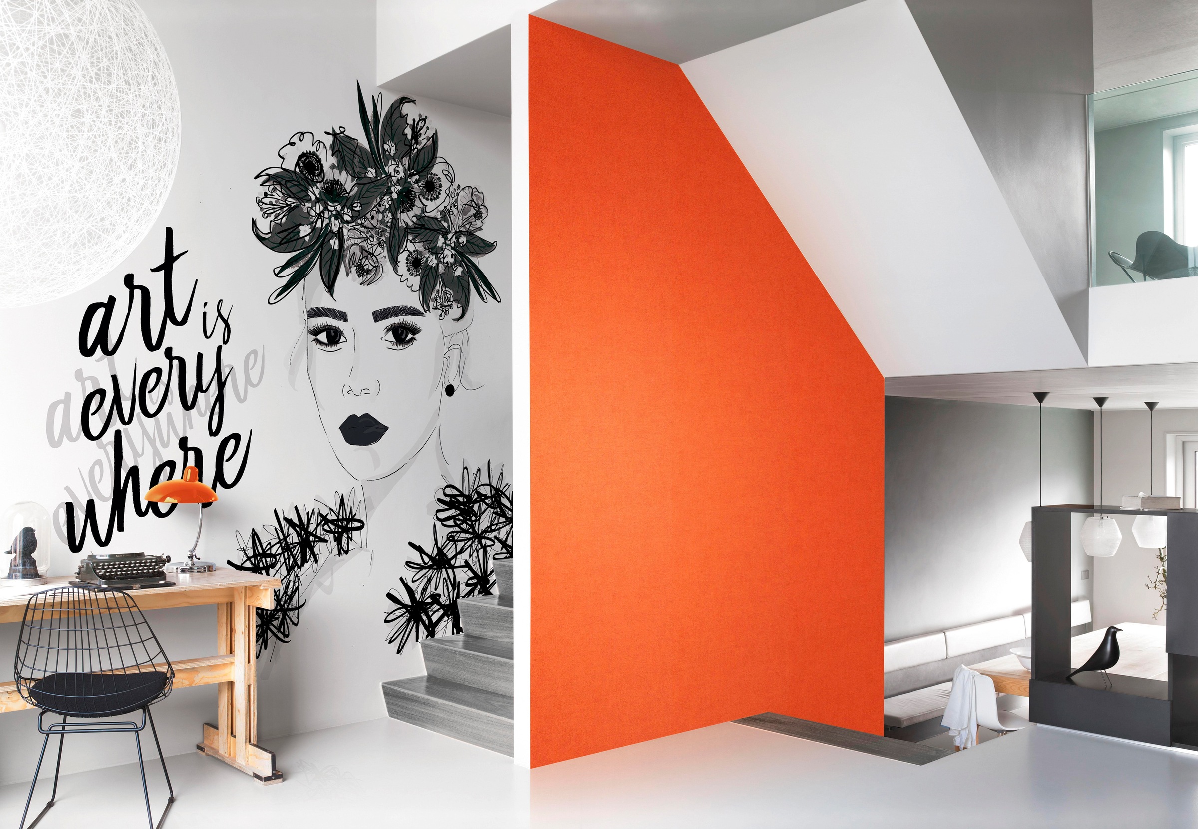 Rasch Fototapete »Young Artists«, gemustert-mit Schrift