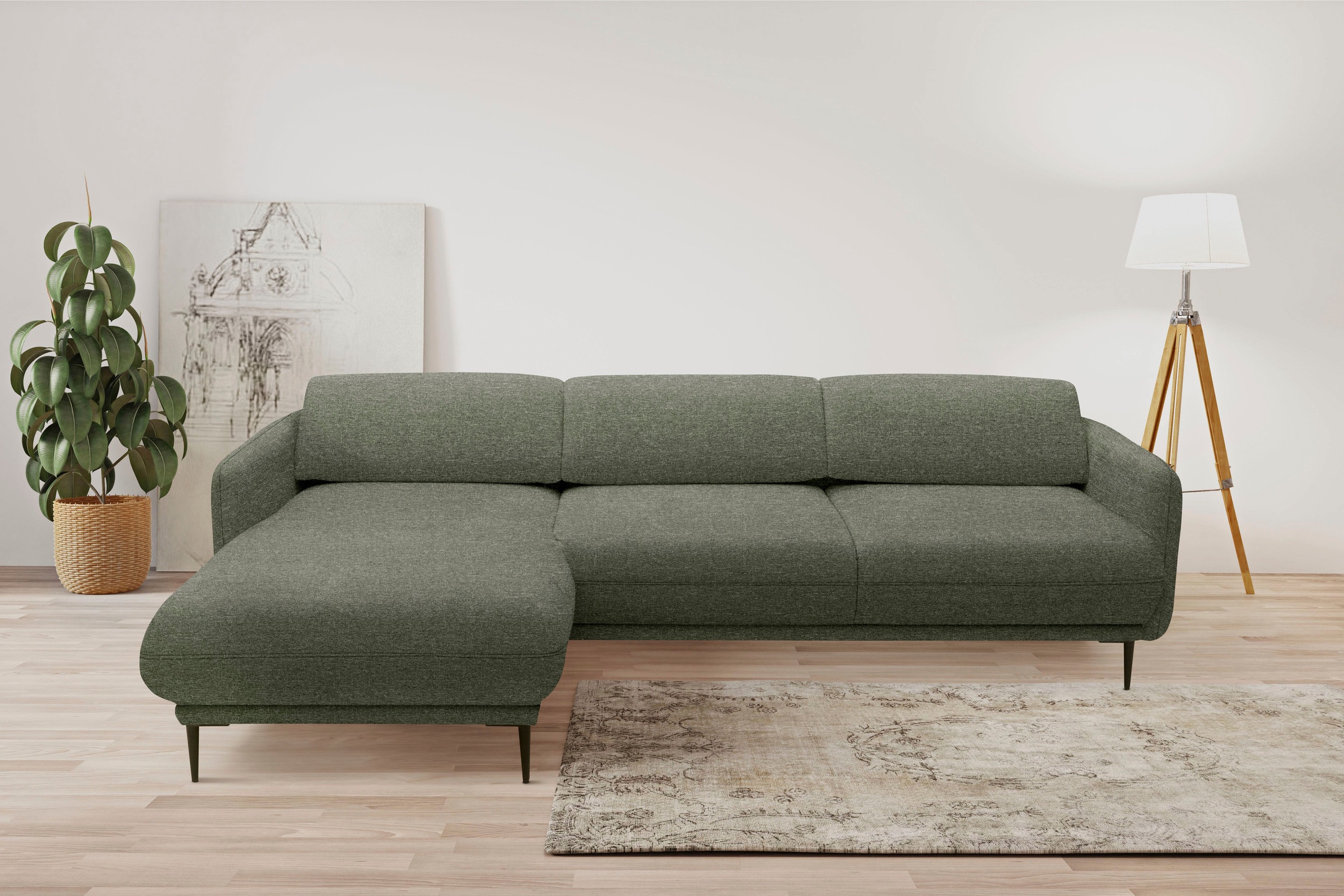 andas Ecksofa »Skovsende Sitzbreite 245 cm, Rückenlehne stufenlos hochklappbar für«, individuellen Sitzkomfort Kopfteilverstellung, L-Form