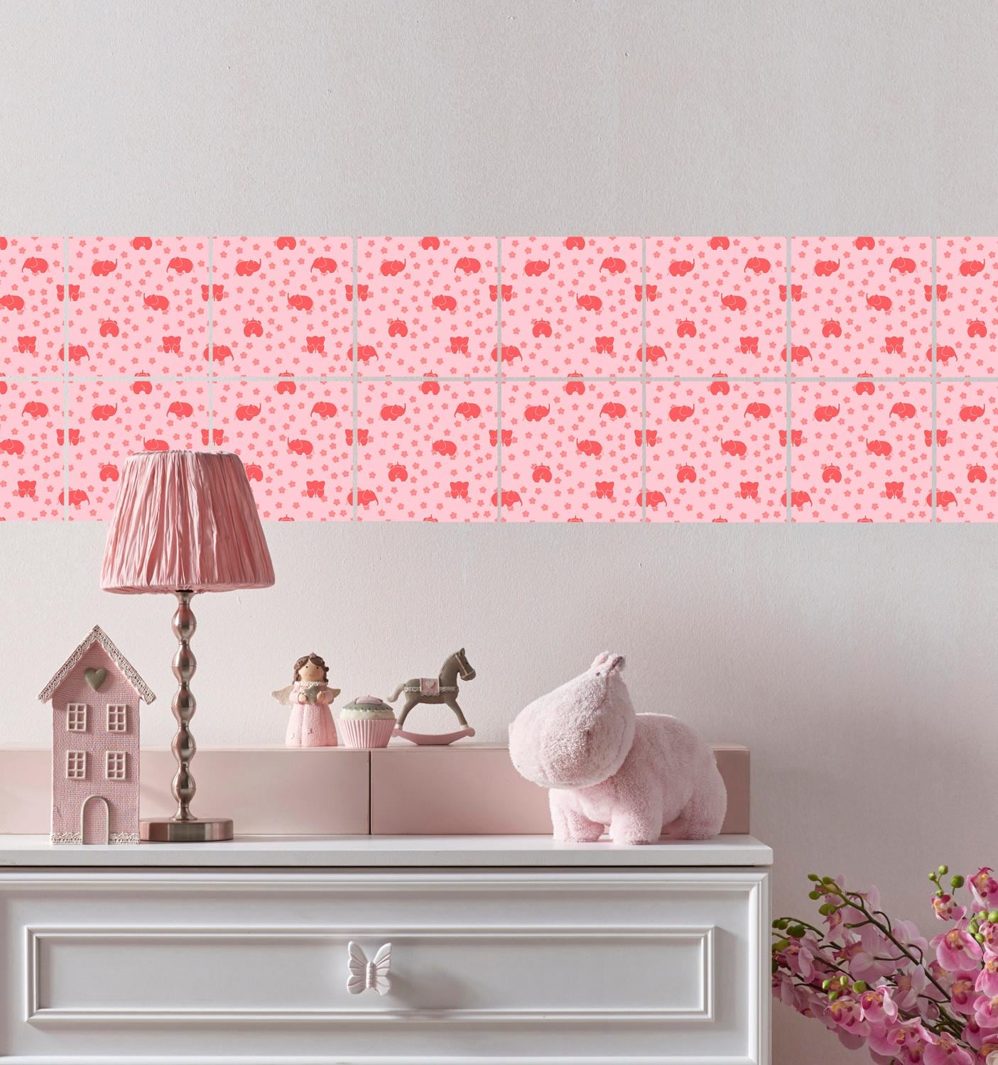 queence Fliesenaufkleber »Elefanten«, Stickerfliesen, selbstklebend, Sticker, 12er Set