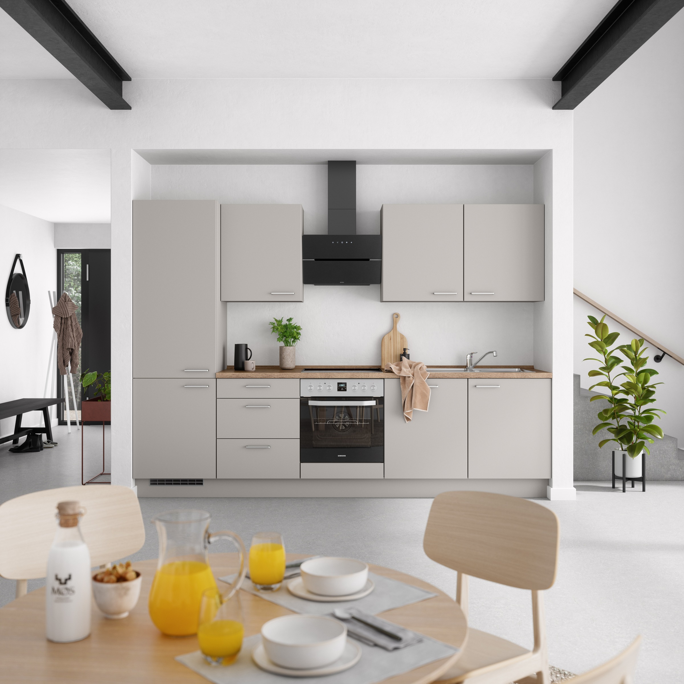nobilia® Küchenzeile »"Touch II"«, vormontiert, Ausrichtung wählbar, Breite 300 cm, wahlw. mit E-Geräten