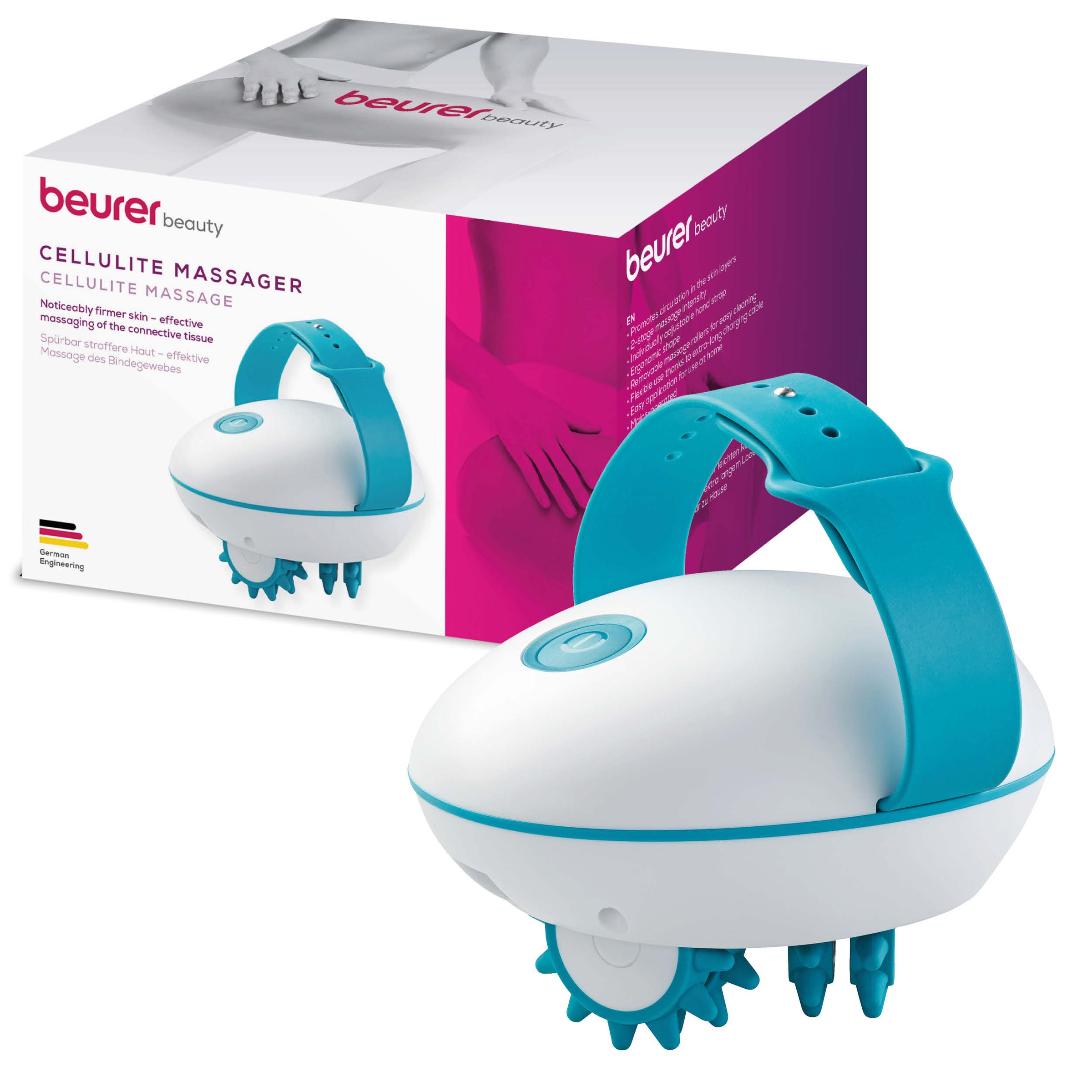 BEURER Massagegerät »CM 51 Cellulite Massagegerät für straffere Haut, 2 Intensitätsstufen«, Effektive Bindegewebsmassage, verstellbarer Handgriff