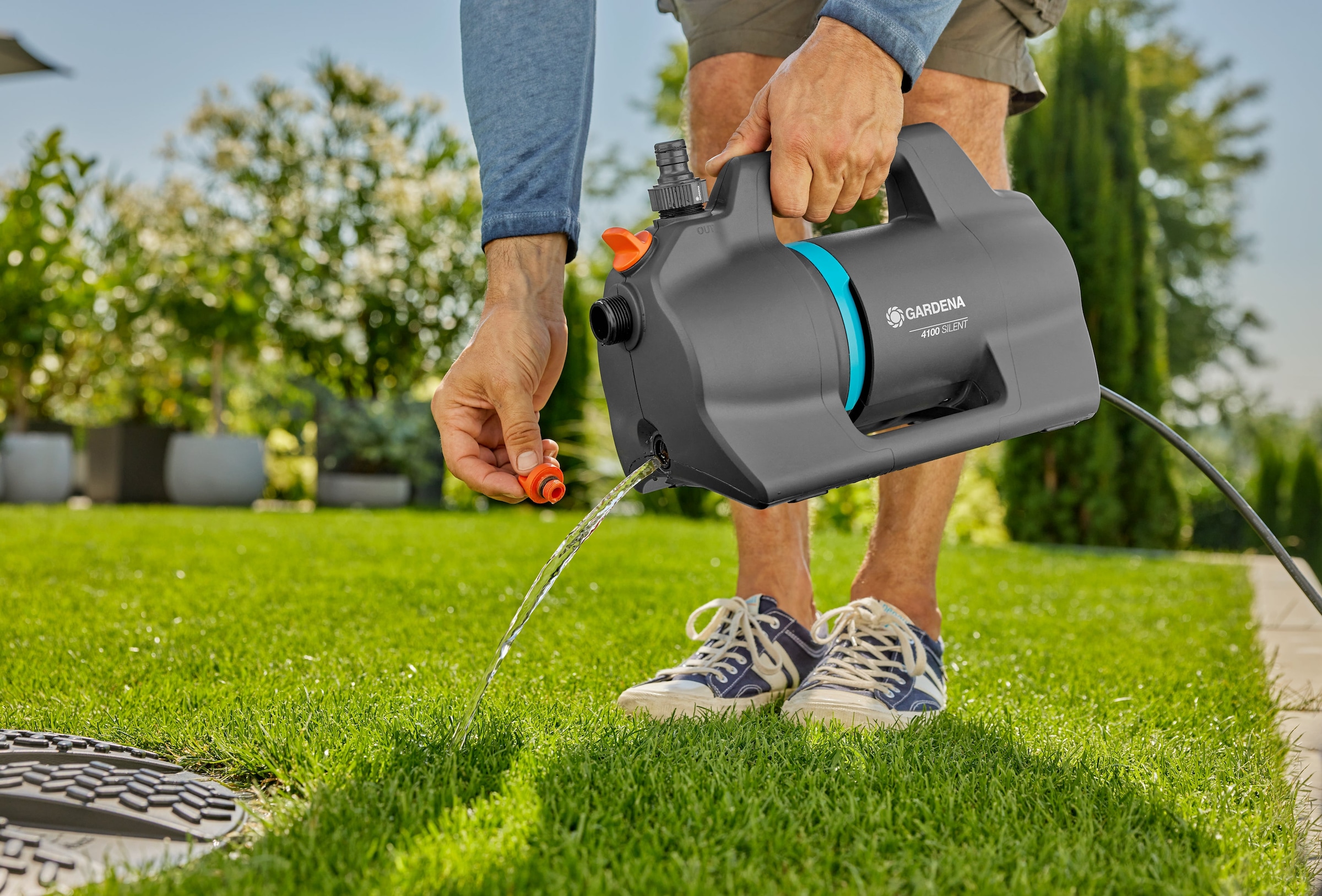 GARDENA Gartenpumpe »4100 Silent«, ideal für Einsteiger, 4100 l/h, 550 W