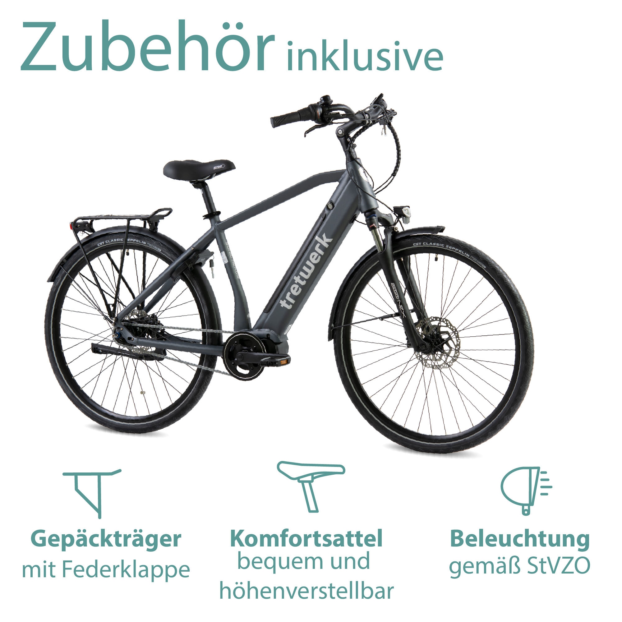 Tretwerk E-Bike »Sonic Nexus«, 7 Gang, Mittelmotor 250 W, Pedelec, Elektrofahrrad für Damen u. Herren