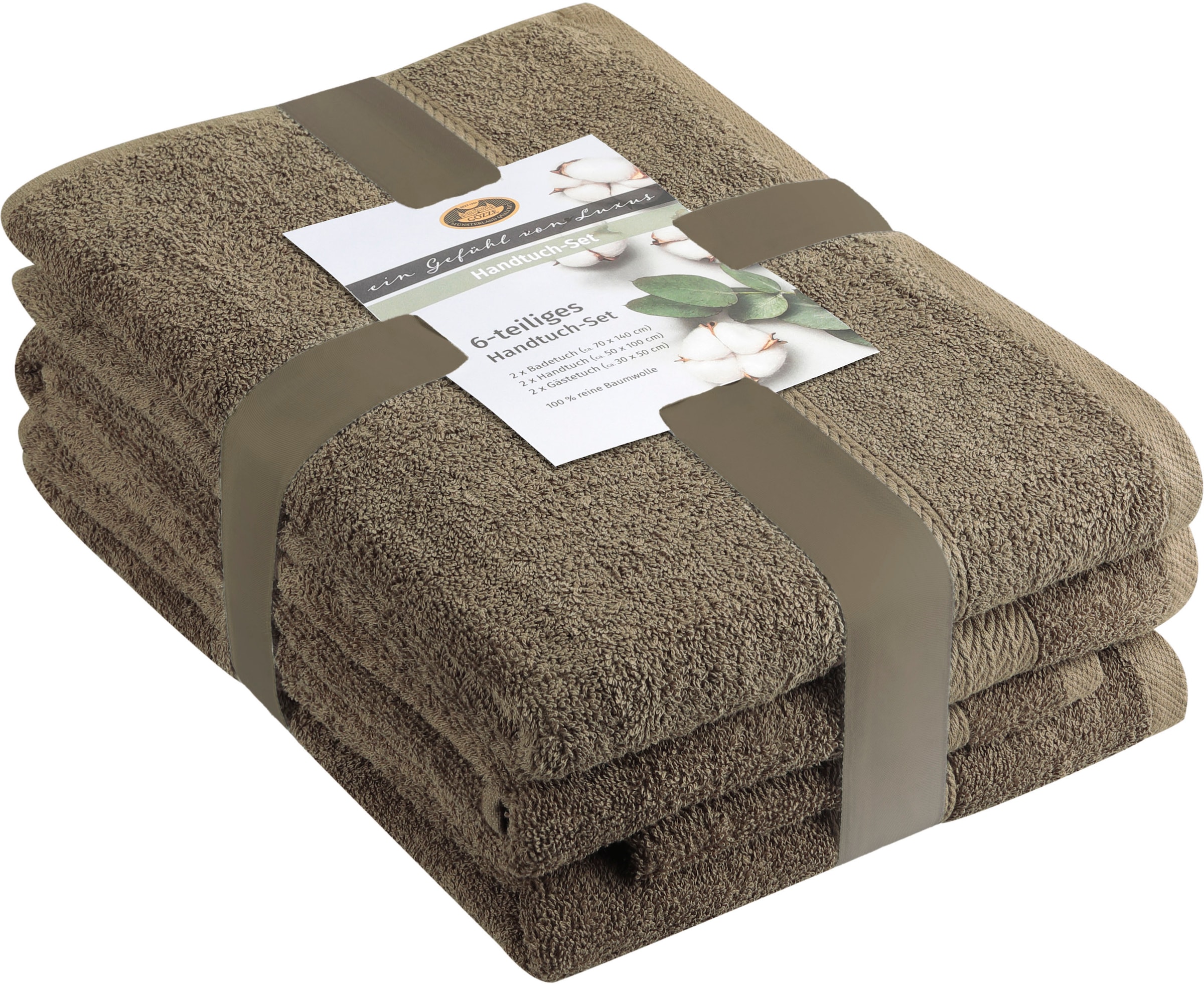 Handtuch Set »Lucia« braun Frottier, Obermaterial: 100% Baumwolle 6 Stk., Frottier