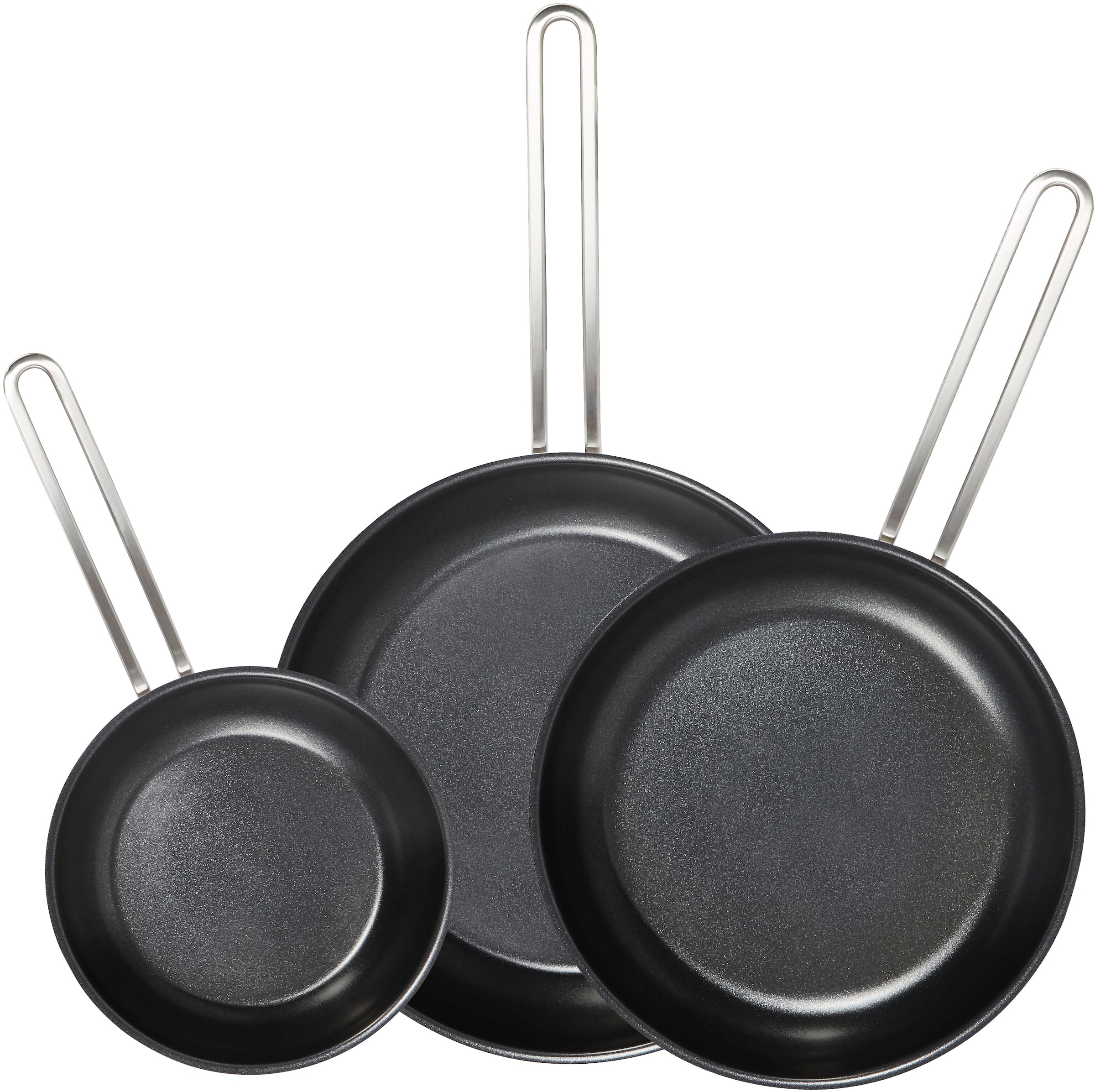 Hanseatic Pfannen-Set »DAILY« Edelstahl 18/10 Set, 1x Pfanne Ø 20 cm, 24 cm und 28 cm, 3 Stk. tlg. Bratpfannen mit Antihaftbeschichtung, für alle Herdarten, Induktion