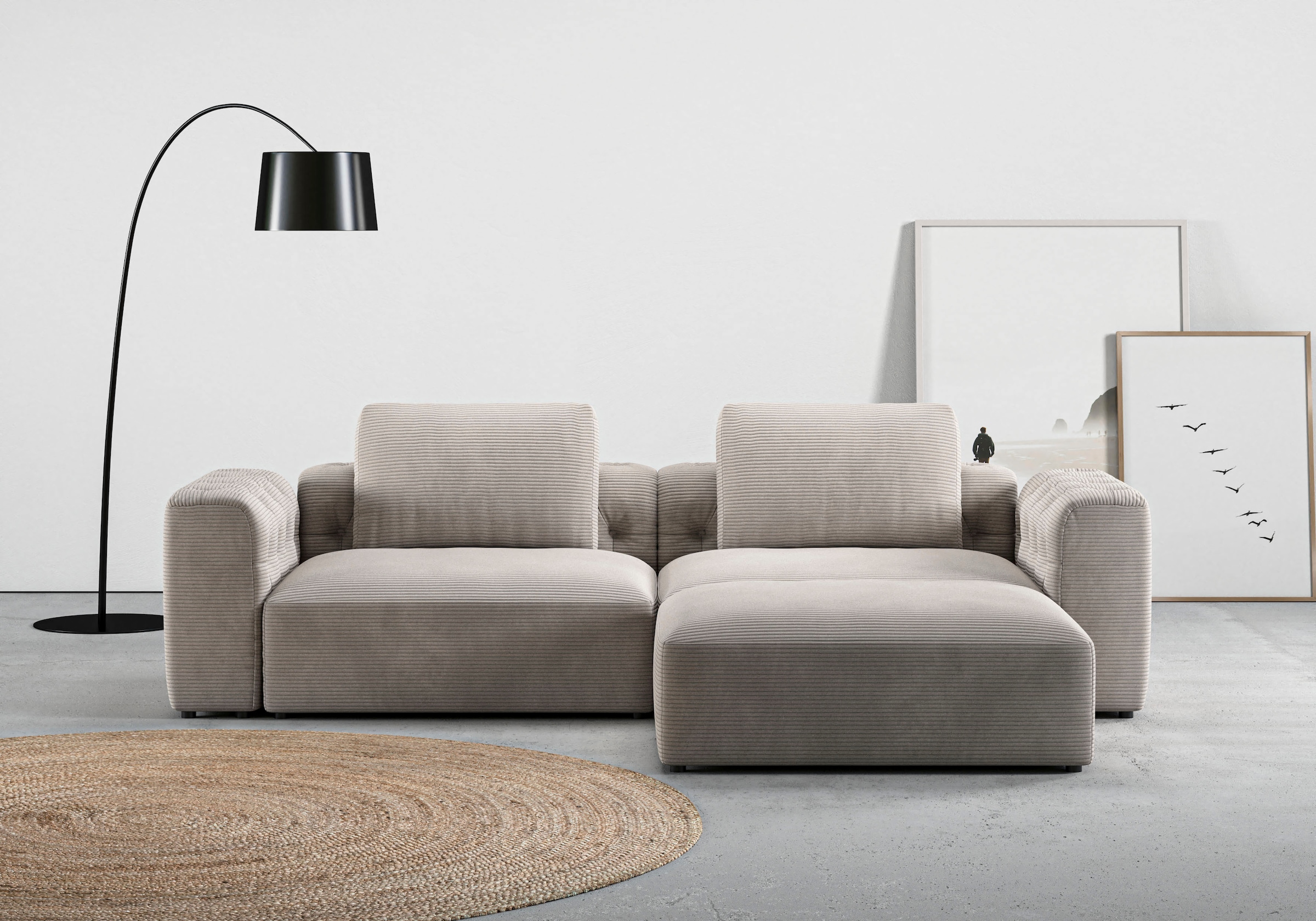 RAUM.ID Ecksofa »Cushid L-Form«, Modulset, bestehend aus 3 Teilen günstig online kaufen