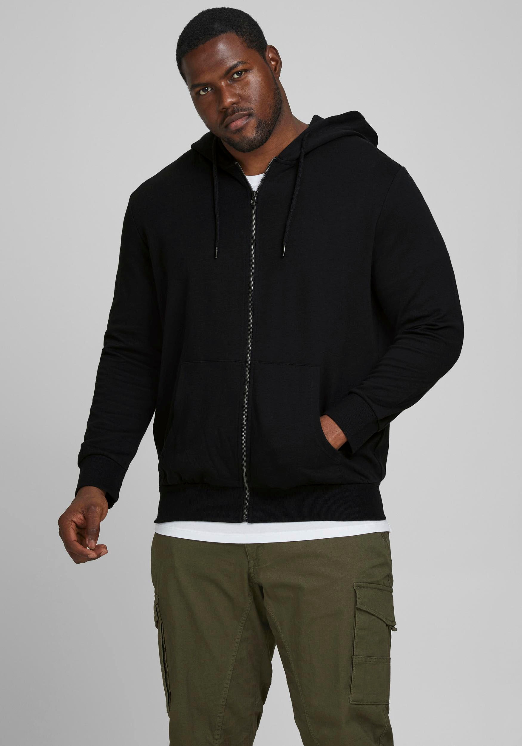 Jack & Jones PlusSize Kapuzensweatjacke »BASIC SWEAT ZIP HOOD« bis Größe 6XL