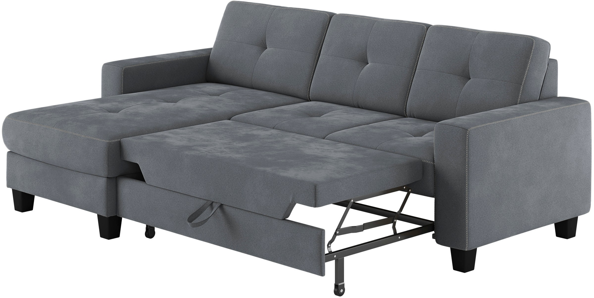 Places of Style Ecksofa »Varese L-Form«, Kreuznaht in beige