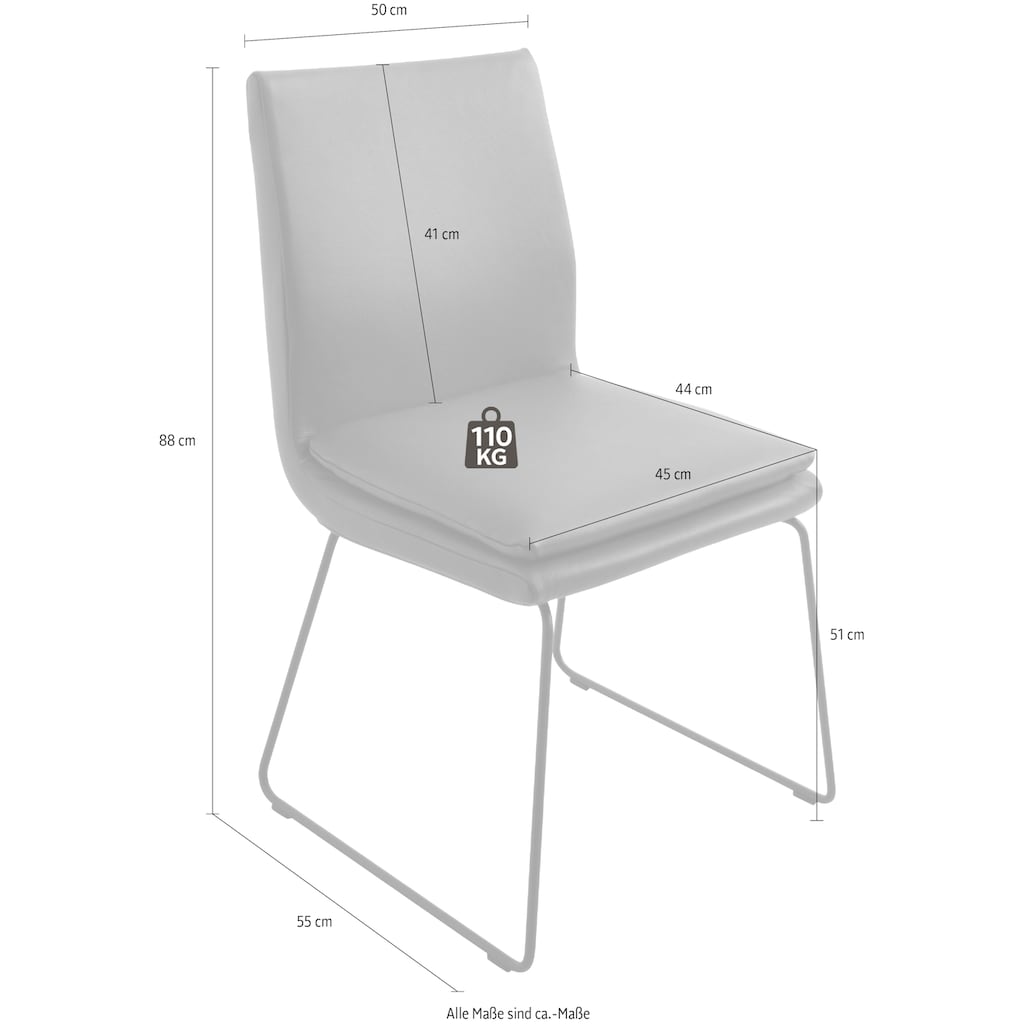 K+W Komfort & Wohnen Esszimmerstuhl »Creso«, Leder Longlife BRONCO