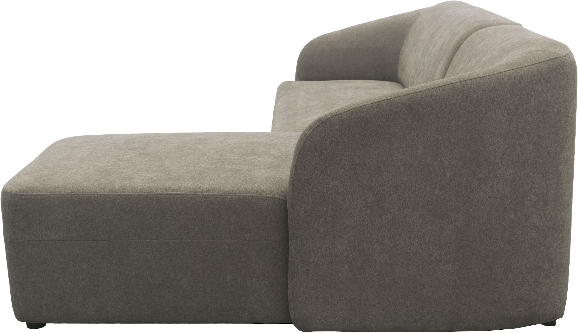 DOMO collection Ecksofa »Orbis, modernes, klares Design mit schmalen, abgerundeten Armlehnen« whlw. mit Bettfunktion u./o. Bettkasten, aus Luxus- Microfaser