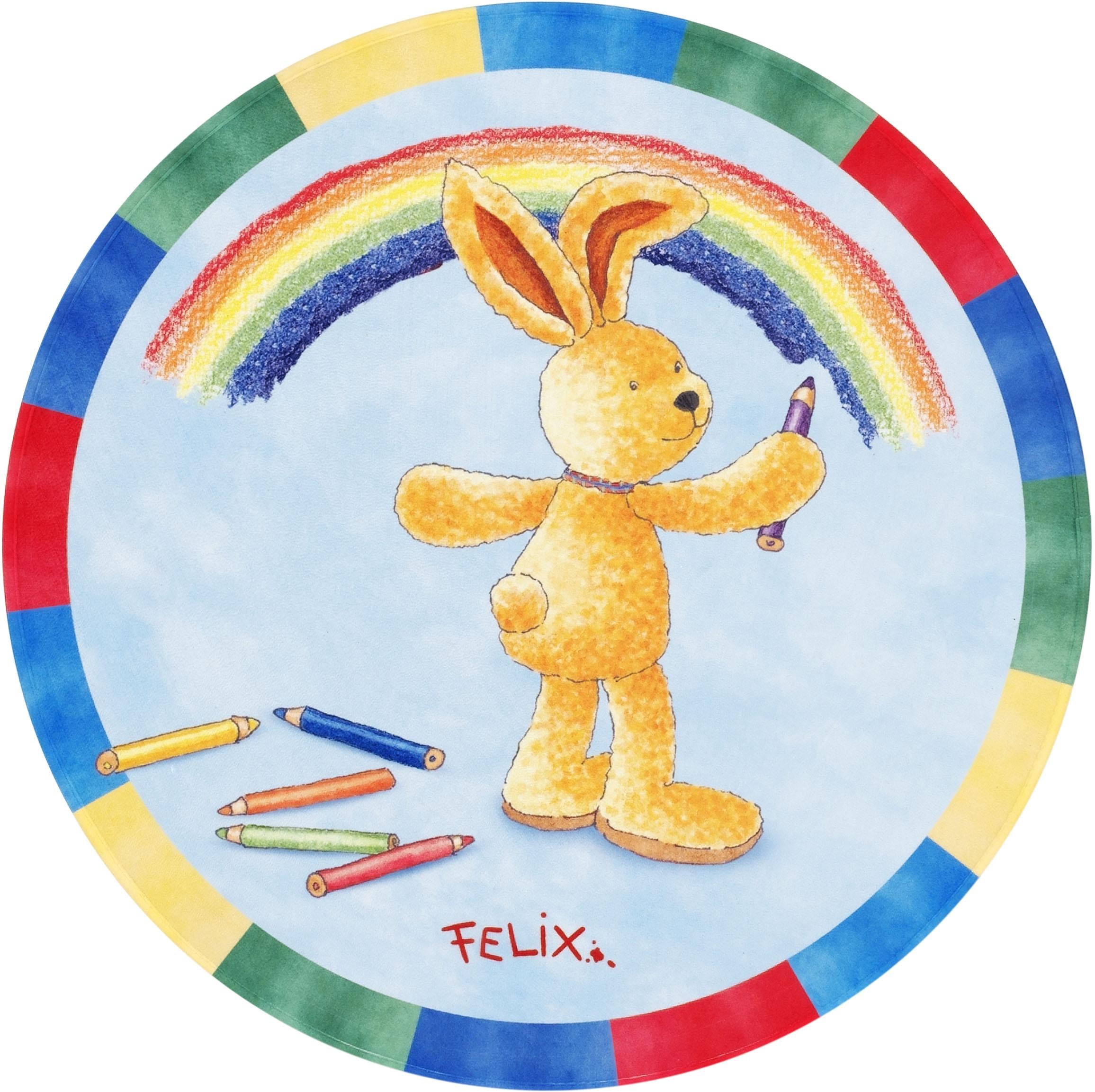 Felix der Hase Kinderteppich »FE-412 Regenbogen«, rund, 6 mm Höhe, Stoff Dr günstig online kaufen