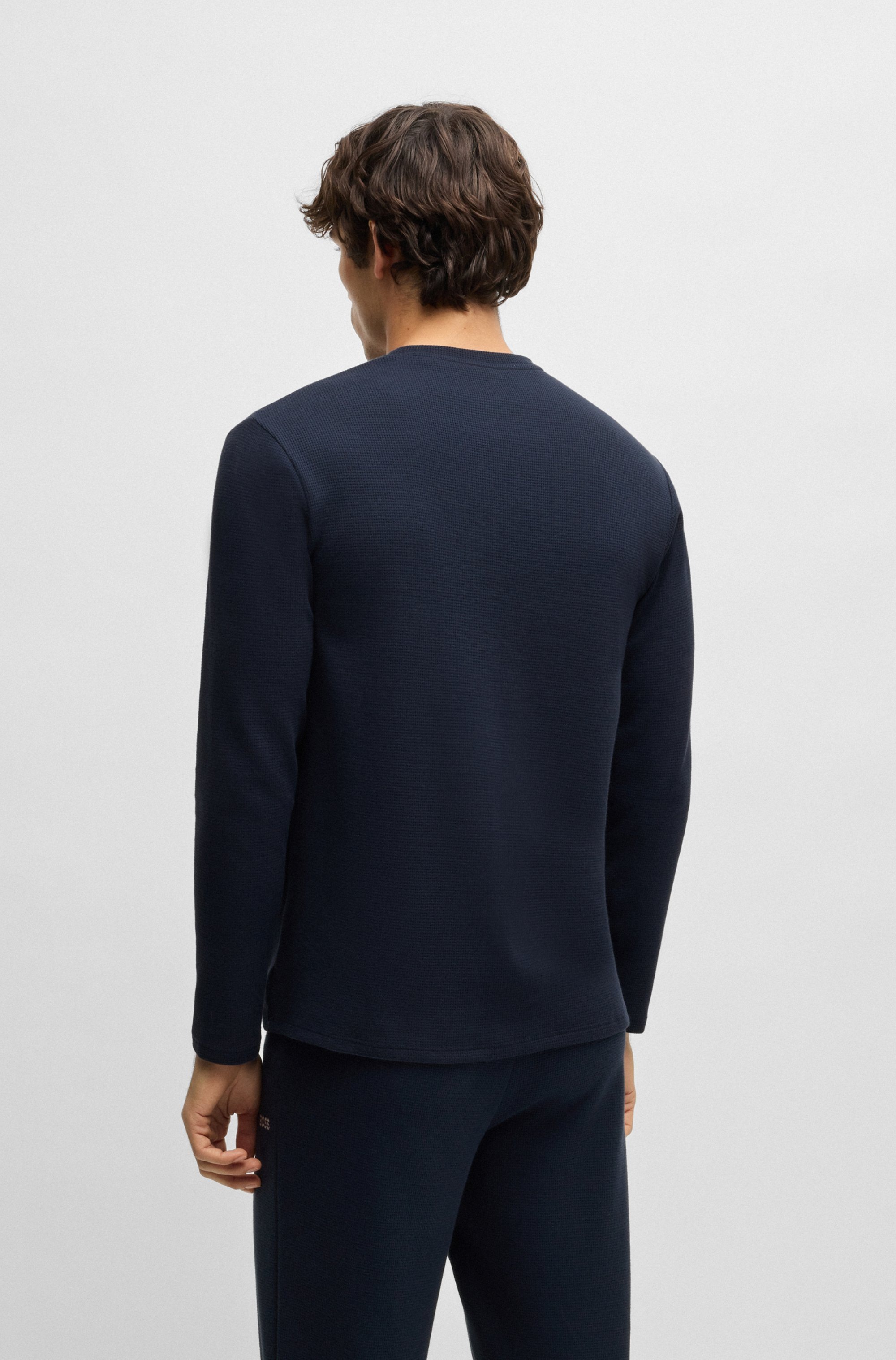 BOSS Pyjamaoberteil »Waffle LS-Shirt«