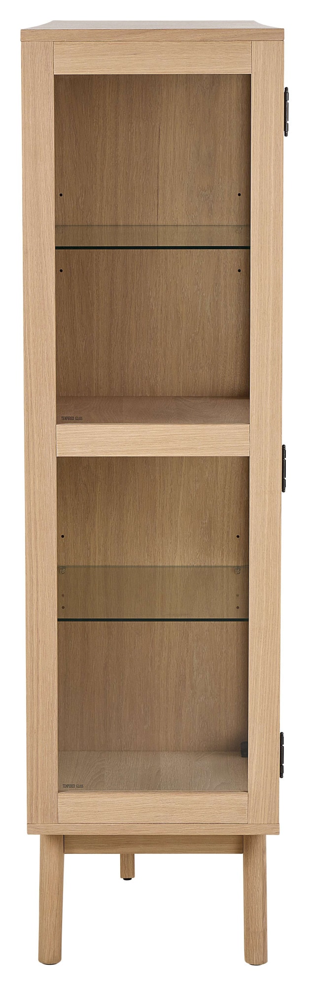 ACTONA GROUP Vitrine »Marte« ölbehandeltes Eiche Furnier, 2 Türen, klar Glas, 140x40x148 cm
