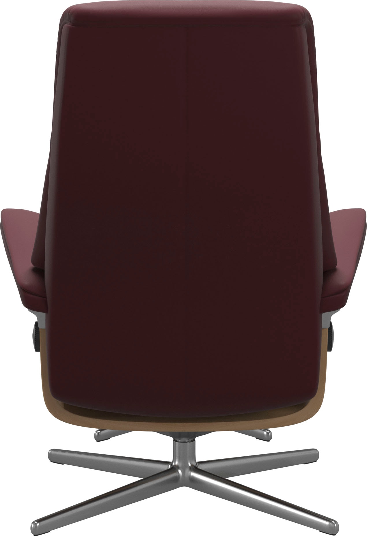 Stressless® Relaxsessel »View«, (Set, Relaxsessel mit Hocker), mit Hocker, mit Cross Base, Größe S, M & L, Holzakzent Eiche