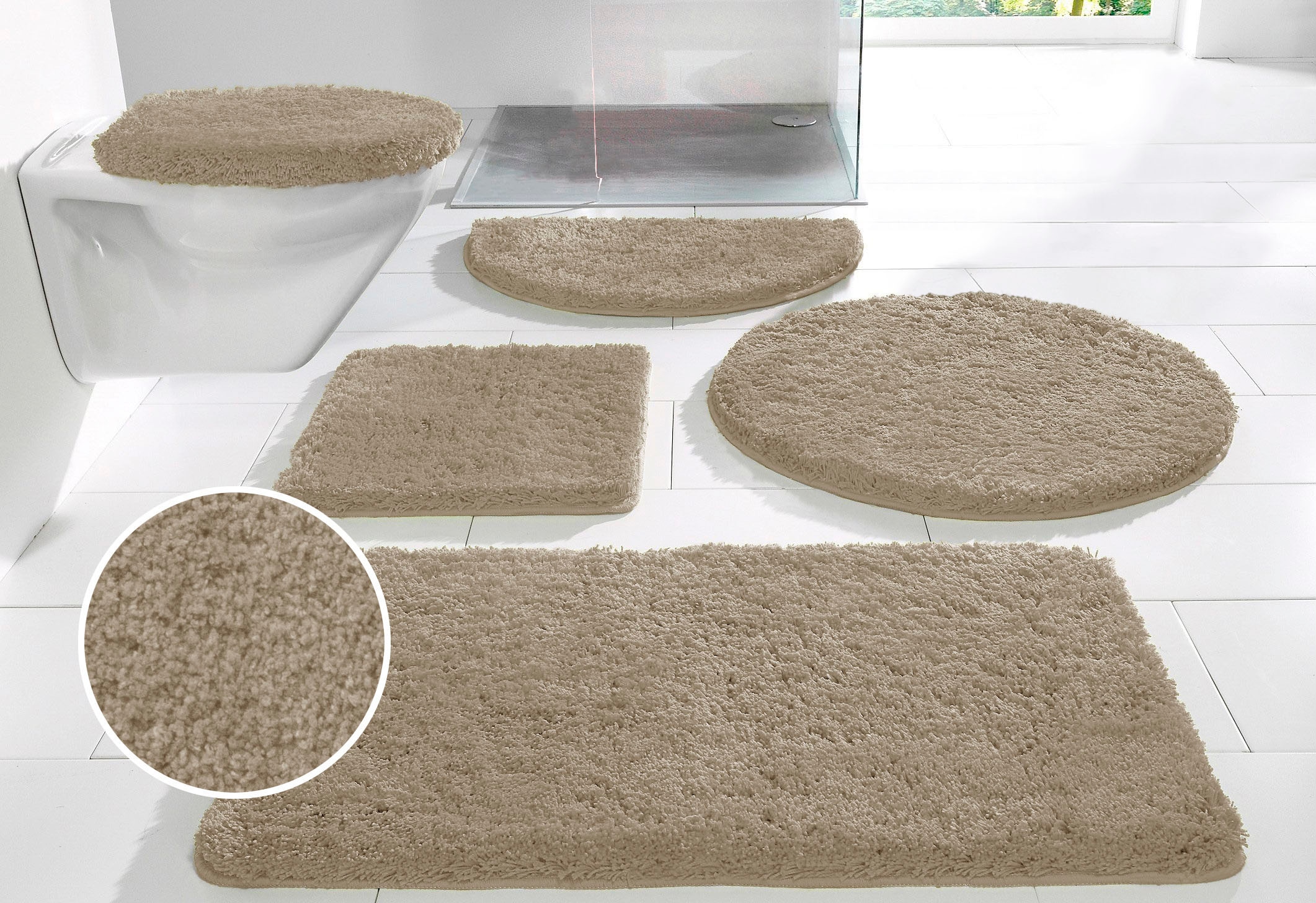 my home Badematte »Sanremo, Badvorleger, Badezimmer Teppich, sehr weich«, r günstig online kaufen