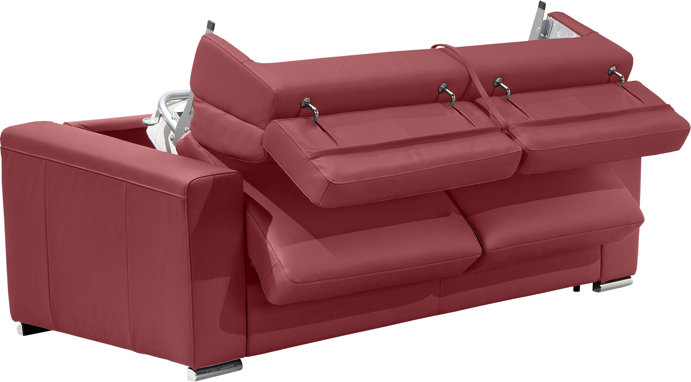 Egoitaliano Schlafsofa »Cabiria, Design und super Sitz- und Liegekomfort«, Sofa inkl. Schlaffunktion, Kopfteile verstellbar, mit Metallfüßen