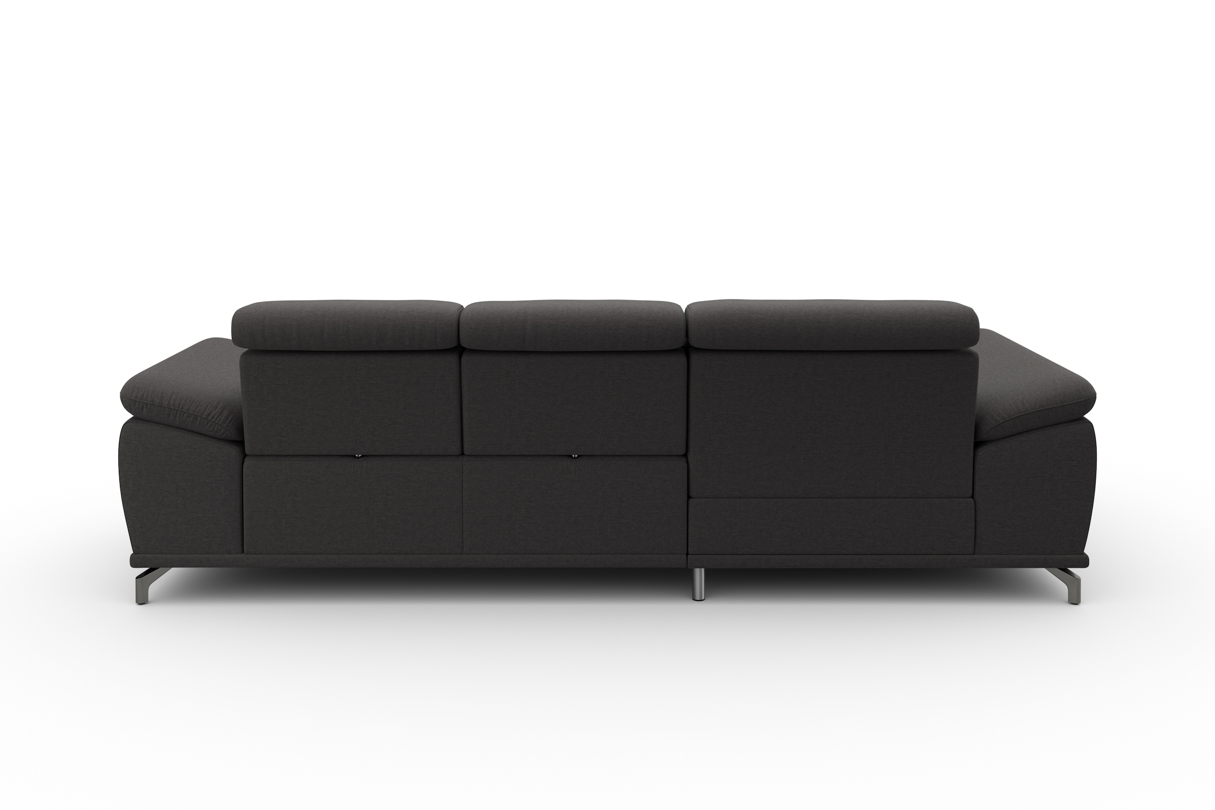 sit&more Ecksofa »Cabrio L-Form, mit Sitztiefenverstellung, Arm- und Kopfteilverstellung«, 2 Nierenkissen, Federkern, optional Bettfunktion und Stauraum