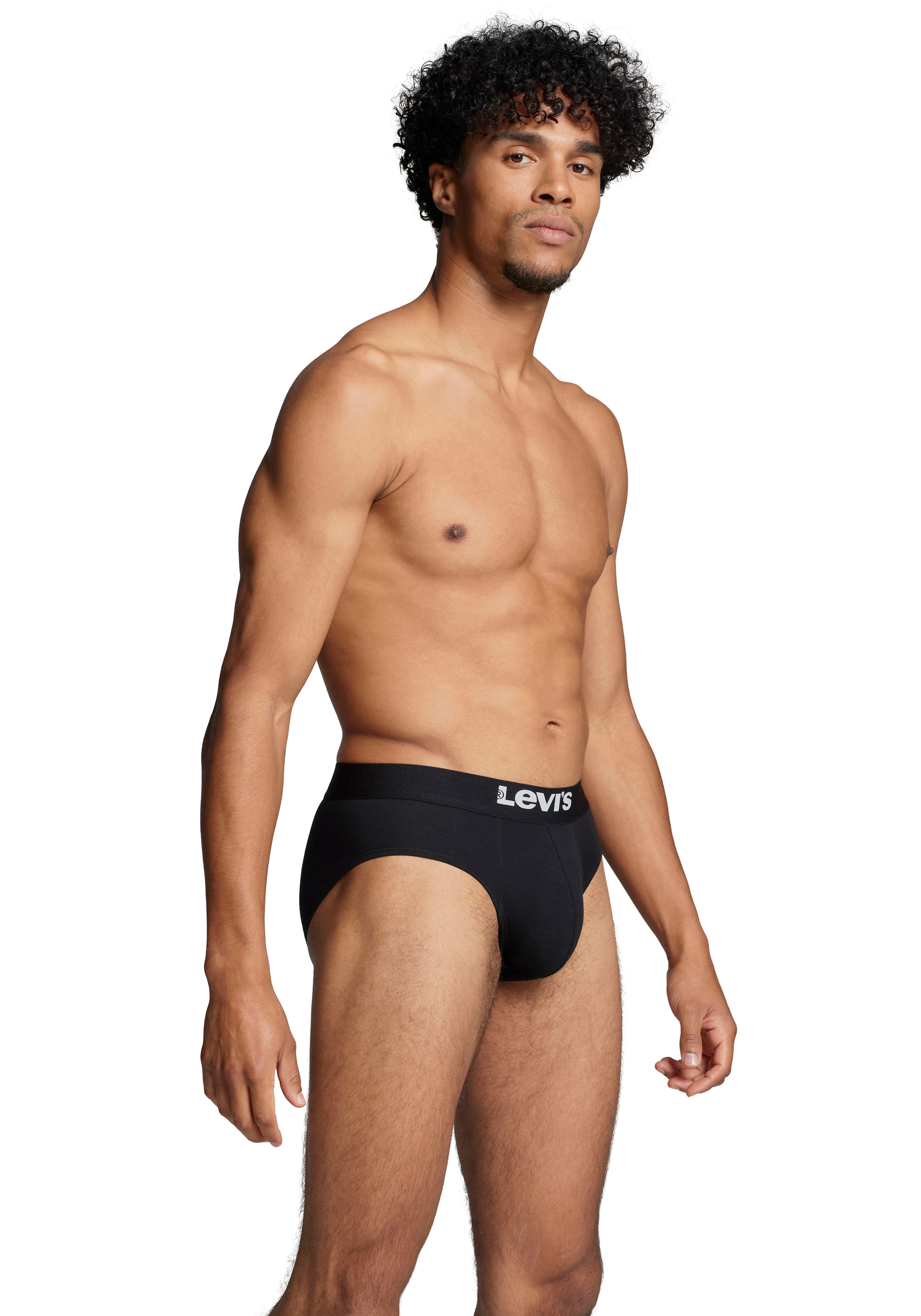 Levi's® Slip »LEVIS MEN SOLID BASIC BRIEF ORG CO 2P«, (2er Pack), mit kontrastreichem Logobund, ohne Eingriff