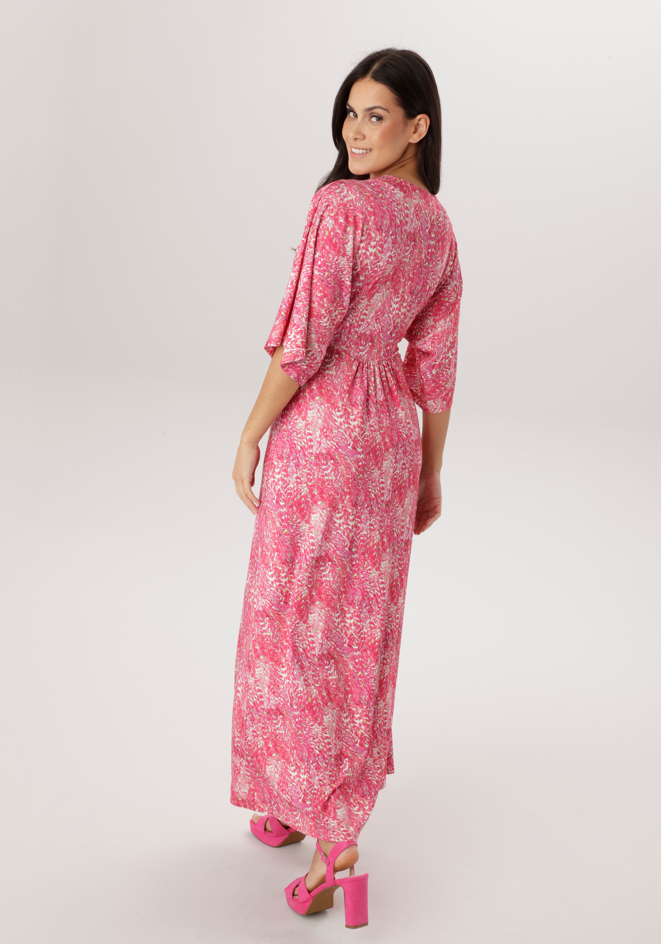 Aniston SELECTED Maxikleid mit weiten, 3/4-langen Ärmeln - NEUE KOLLEKTION