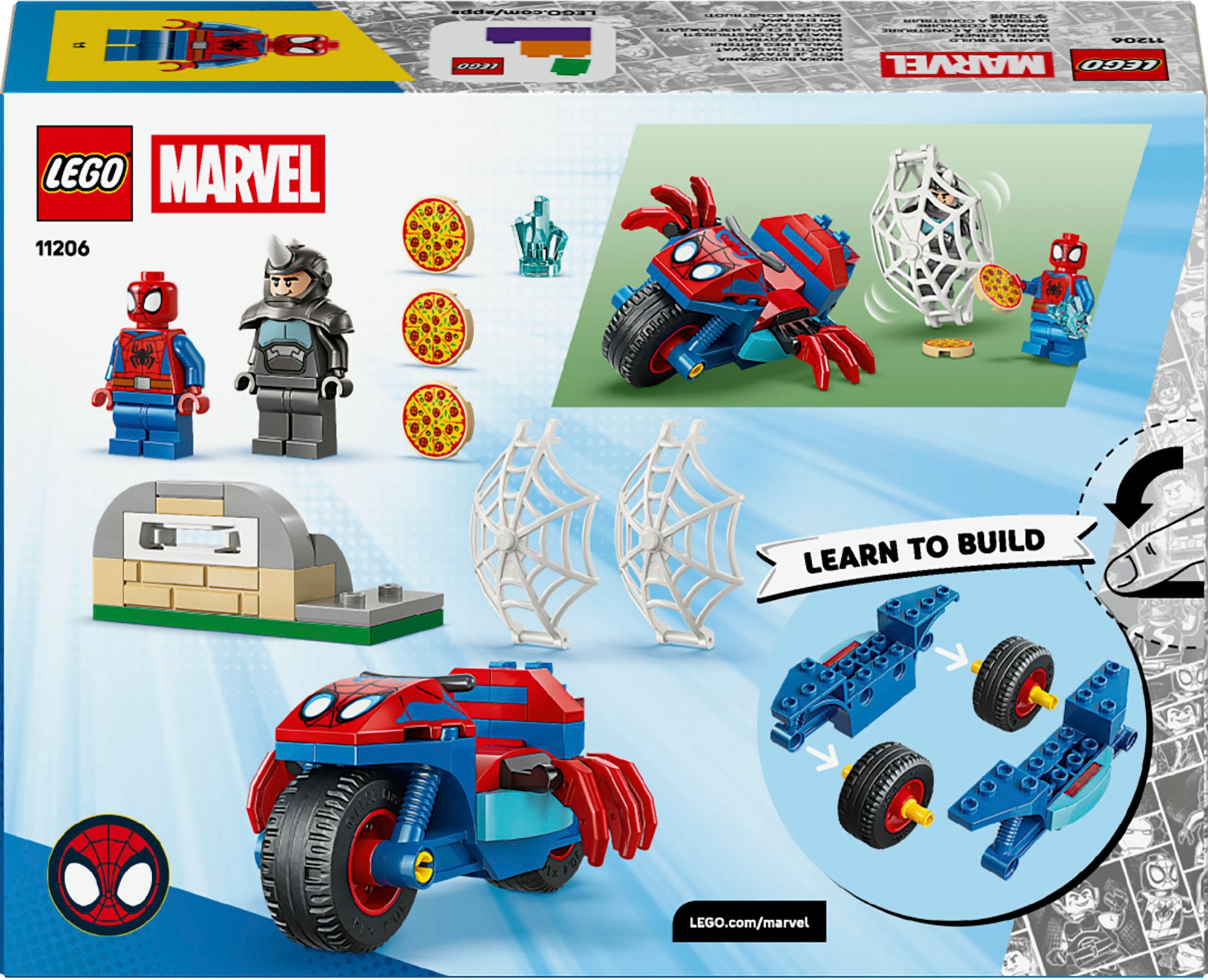 LEGO® Konstruktionsspielsteine »Spidey auf Motorrad vs. Rhino (11206), LEGO Spidey« Made in Europe