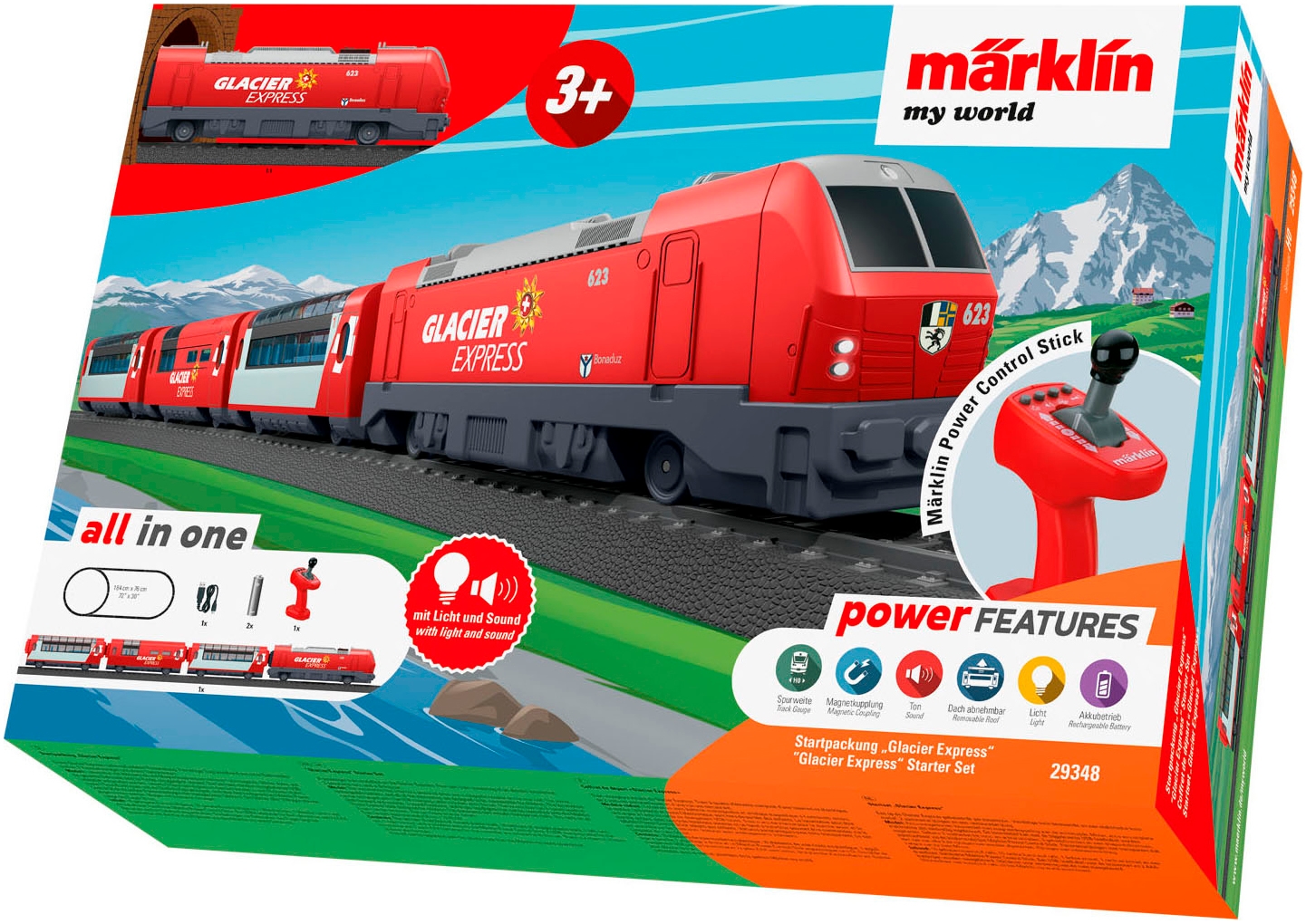 Märklin Spielzeugeisenbahn-Set »Märklin my world - Startpackung Glacier Express - 29348«,...