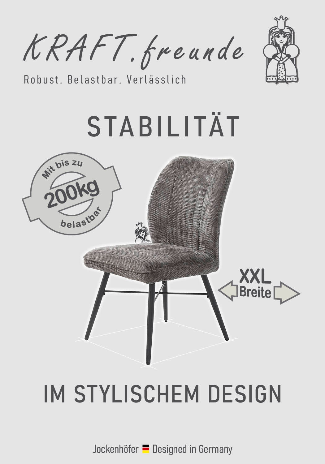 Jockenhöfer Gruppe 4-Fußstuhl »Bennett« (Set) 2 Stk.4-Fuss Stuhl, bis zu 200 kg belastbar, Taschenfederkern