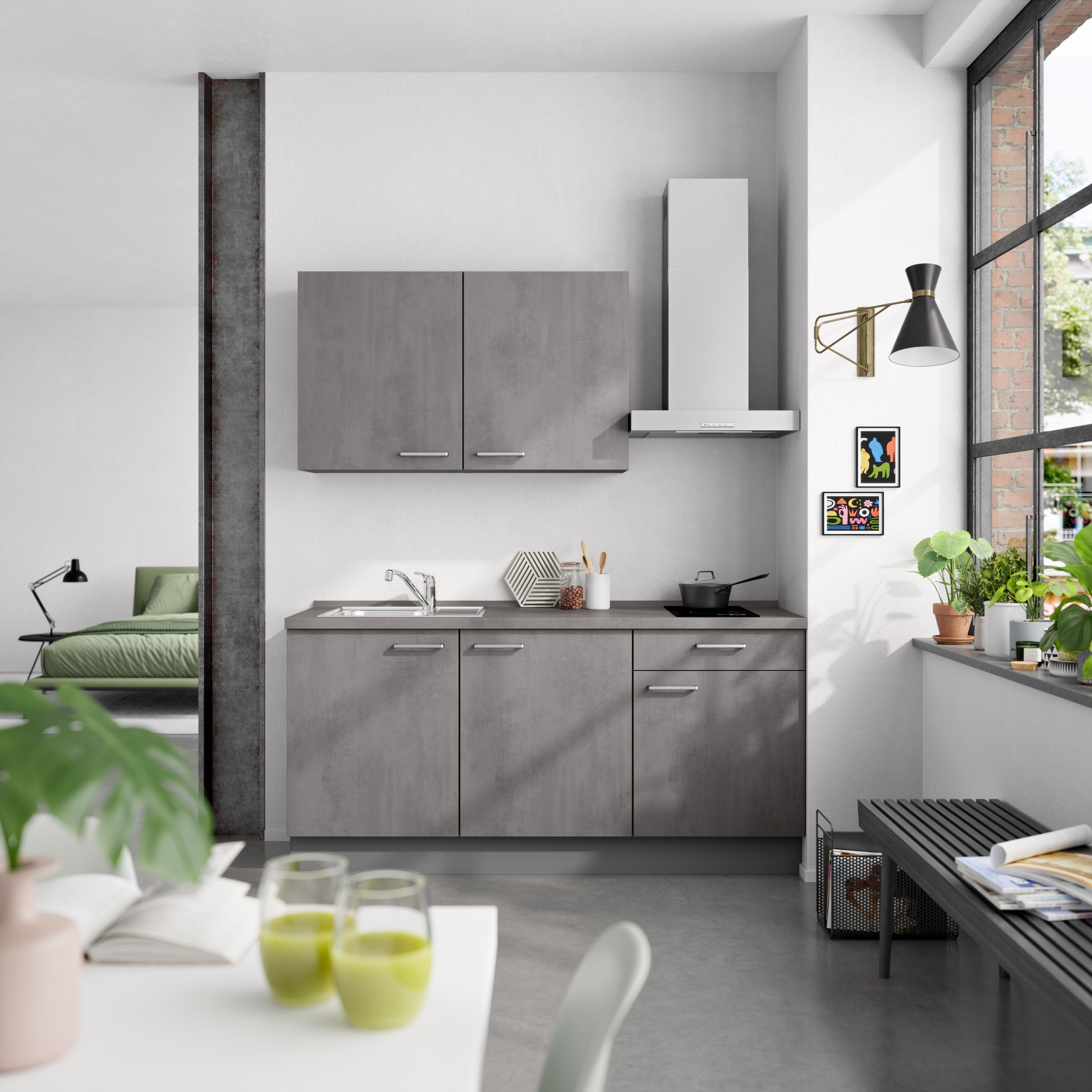 nobilia® Küchenzeile »"Riva I"«, vormontiert, Ausrichtung wählbar, Breite 180 cm, wahlw. mit E-Geräten