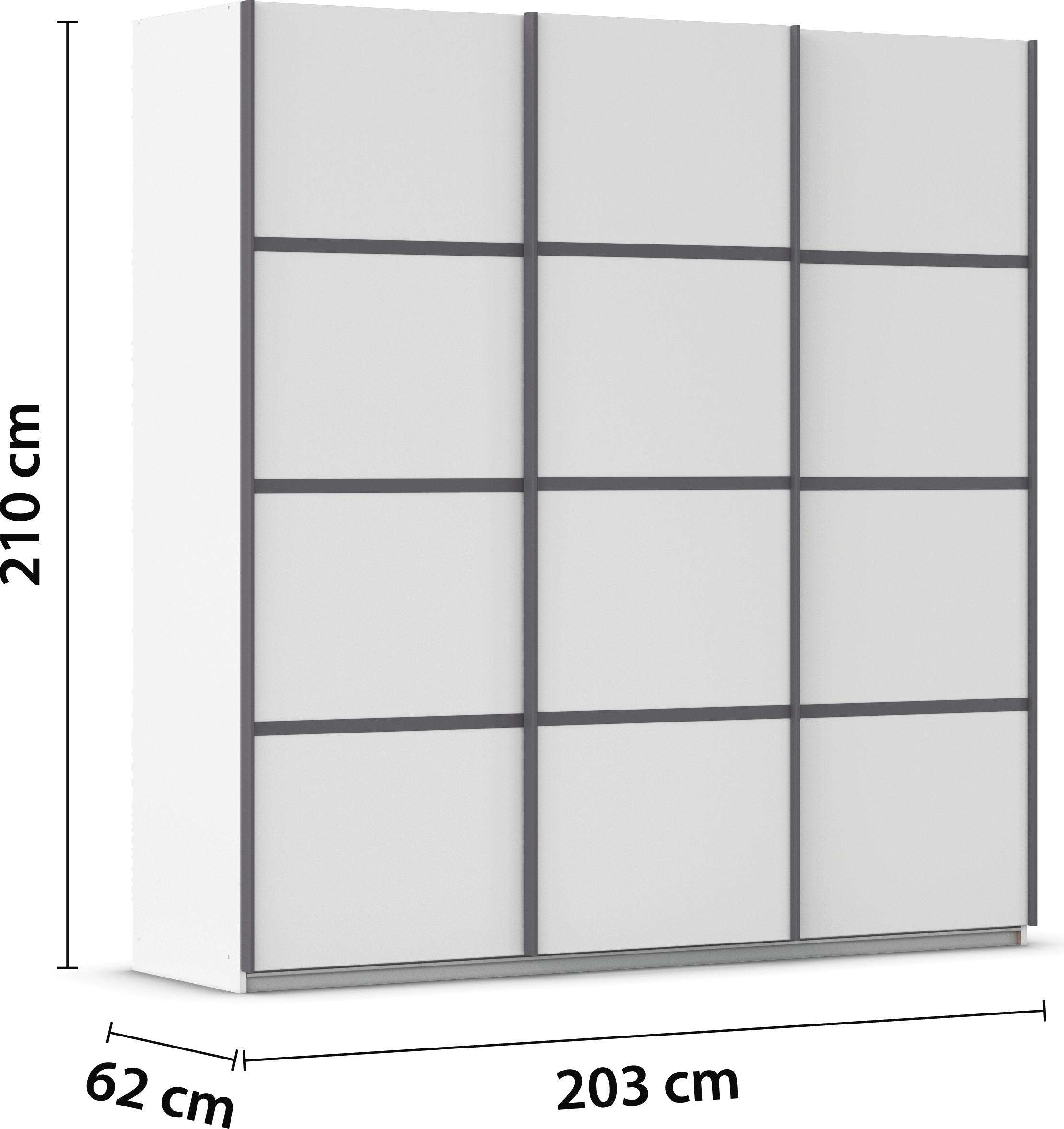 rauch Kleiderschrank »Schwebetürenschrank OTTO´s Choice Garderobe Schrank TOP ANGEBOT Avola« in 3 verschiedenen Ausstattungen BASIC/CLASSIC/PREMIUM,  mit eleganten Zierleisten in Chrom, Schwarz oder Weiß MADE IN GERMANY