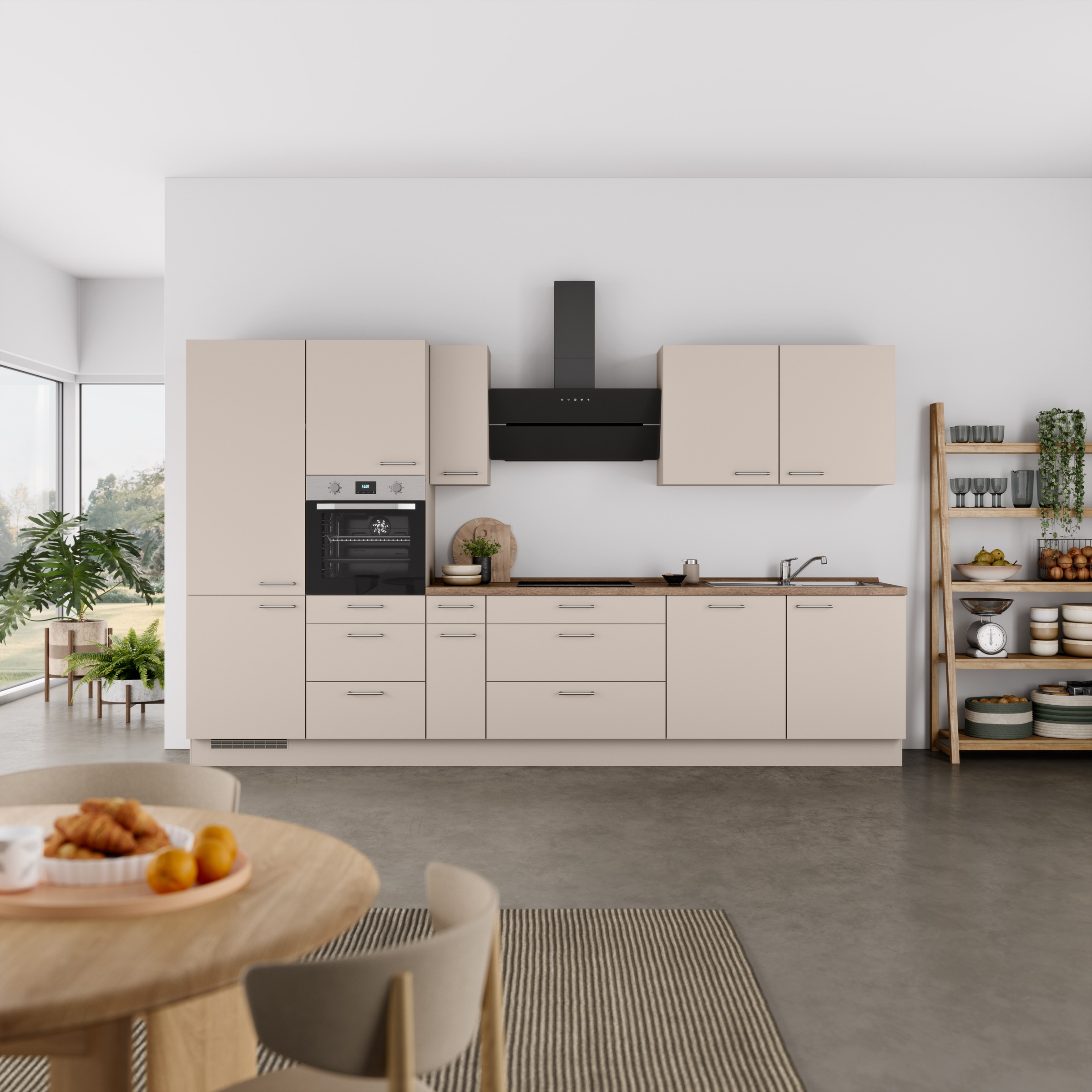 nobilia® Küchenzeile »"Laser II", Breite 360 cm, Ausrichtung wählbar«, vormontiert, wahlw. mit unterschiedlichen E-Geräten-Sets