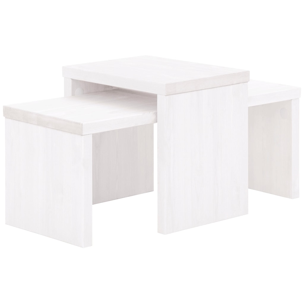 Home affaire Couchtisch »Leinz«, (Set, 2 St.), aus massiver Kiefer, Tischplatten in zwei Stärken erhältlich, Breite 100 cm