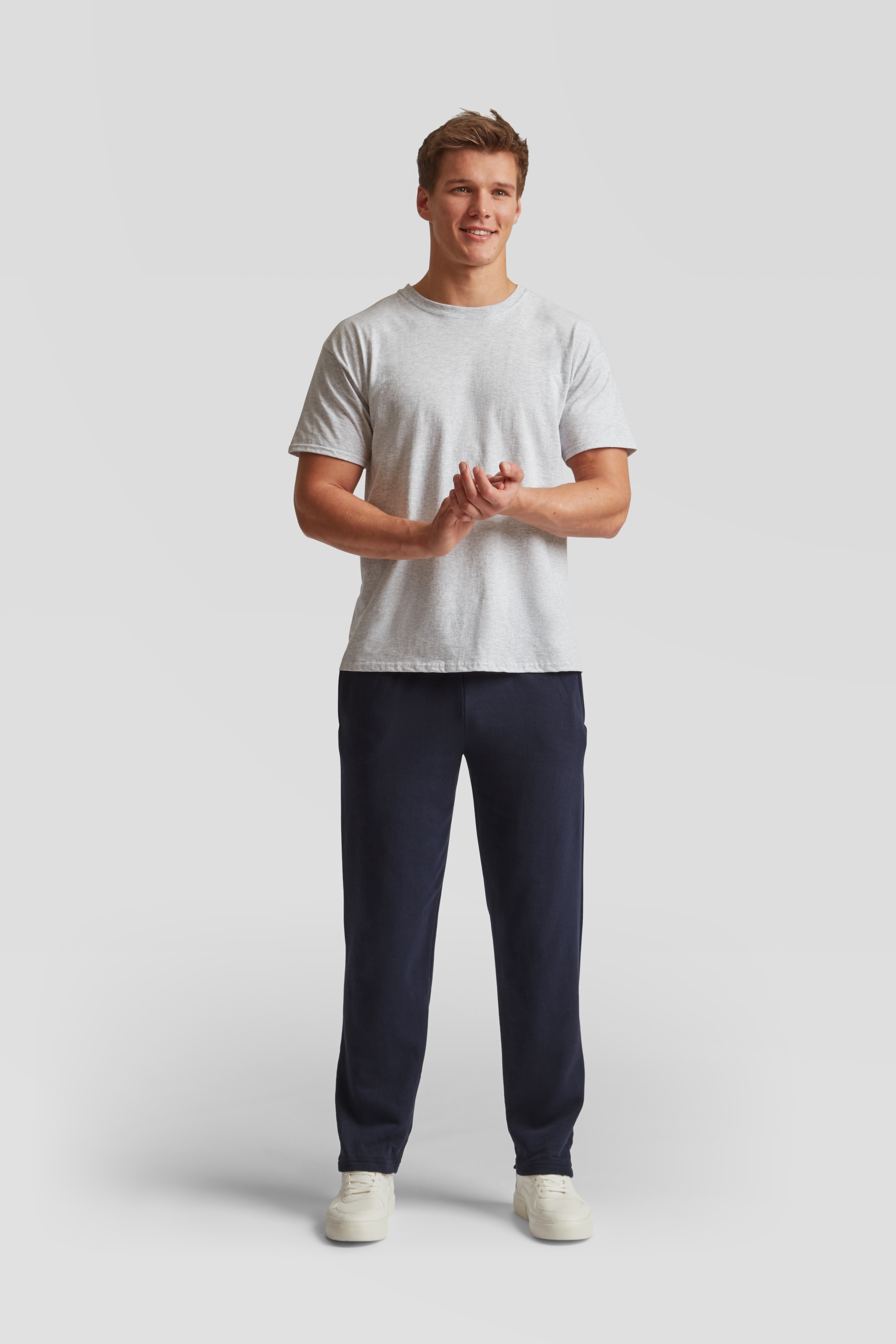 Fruit of the Loom Sweathose, (Packung, 2 tlg.), Jogger mit offenem Beinabschluss