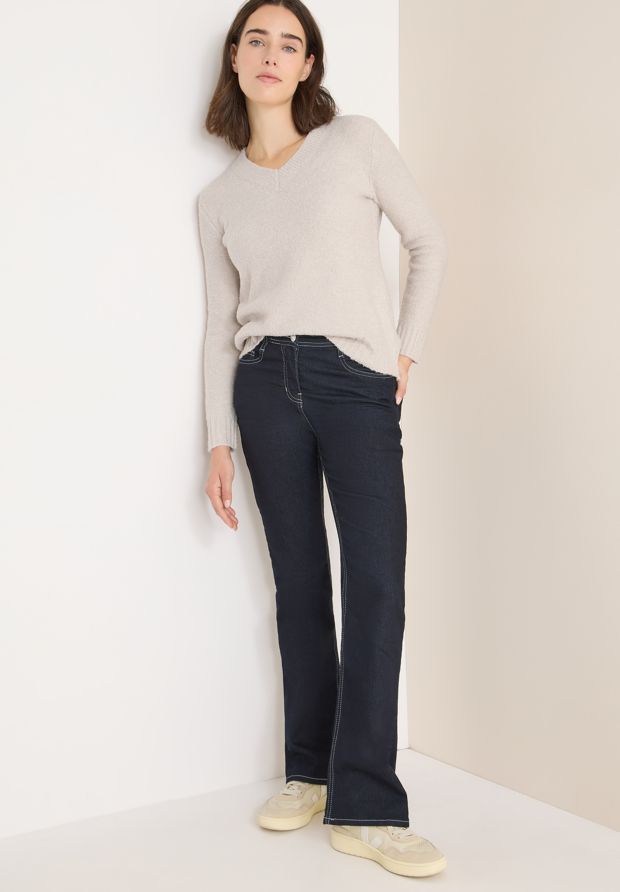 Cecil Strickpullover Bouclé V-Neck