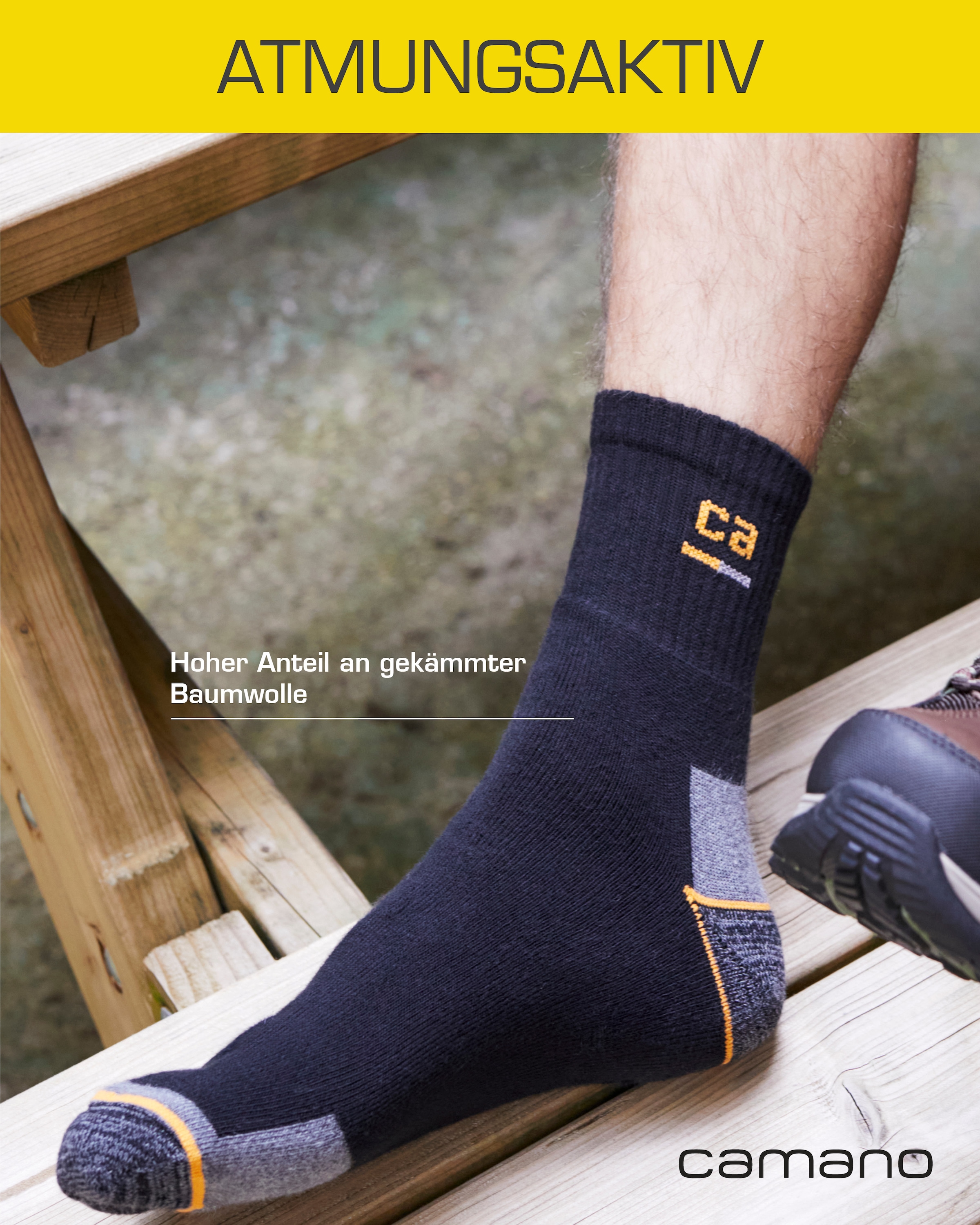 Camano Arbeitssocken »work« 9 Stk. tlg. verstärkte Belastungszonen, atmungsaktiv, gepolstert