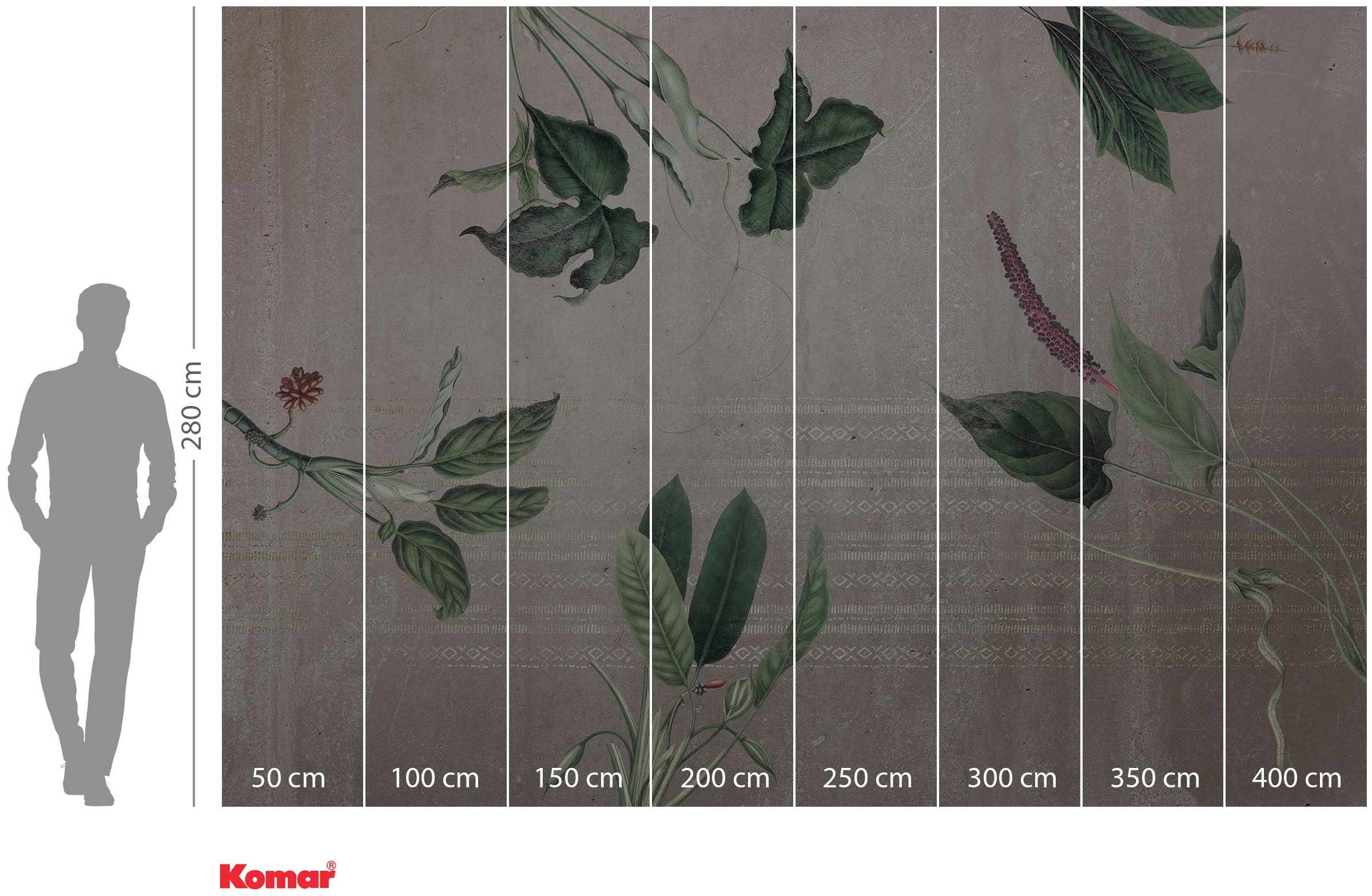 Komar Vliestapete »Digitaldruck Vlies - Tropic Concrete - Größe 400 x 280 cm«, bedruckt, Wohnzimmer, Schlafzimmer