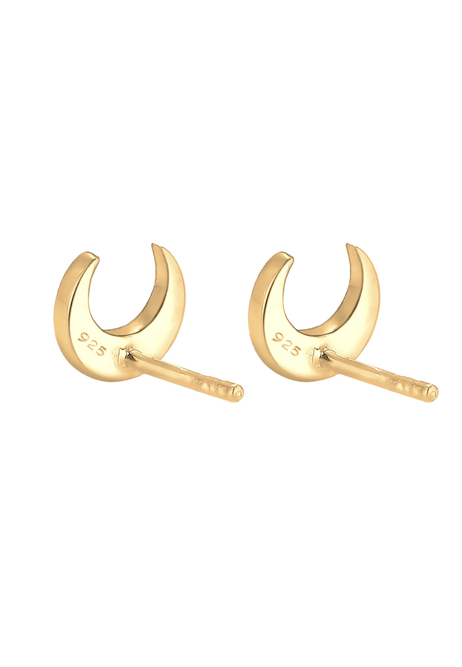 Elli Paar Ohrstecker »Mond Halbmond Matt 925 Silber«