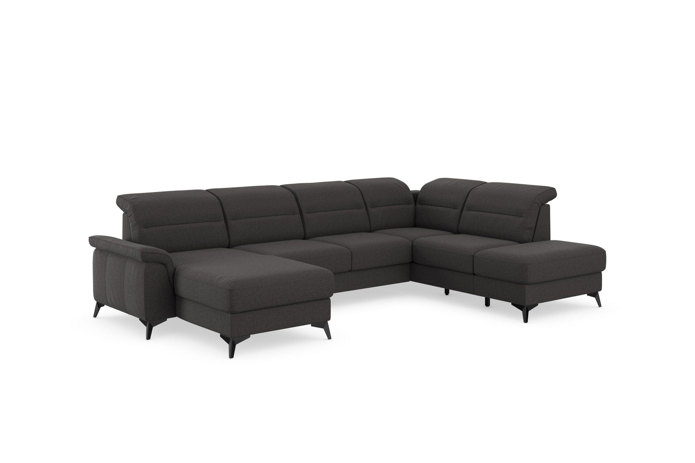 sit&more Wohnlandschaft »Sinatra U-Form«, optional mit Kopfteilverstellung und Armteilfunktion, Metallfüße