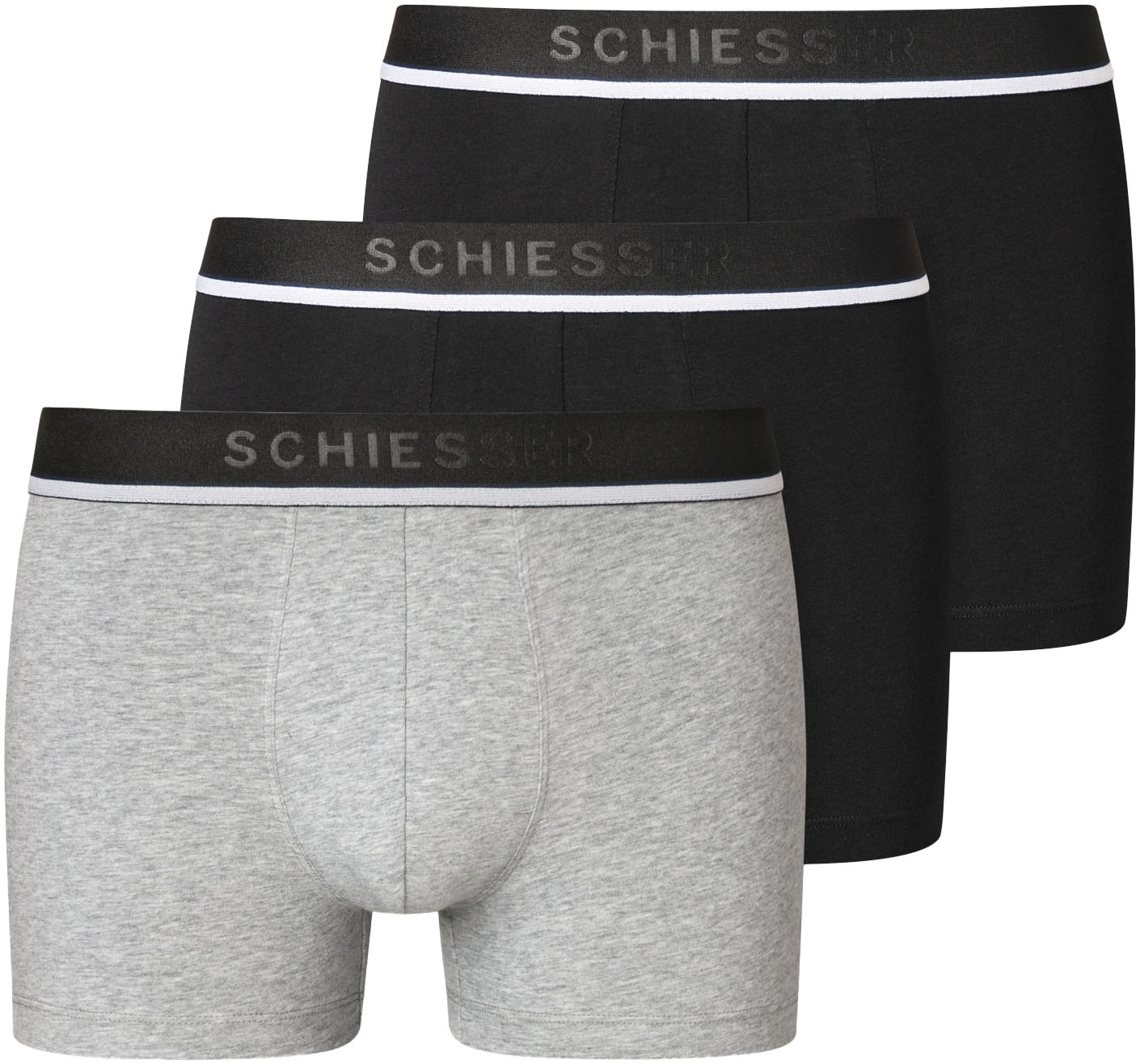 Schiesser Boxer »"95/5"«, (3er-Pack), mit sportlichem Logo-Webgummibund