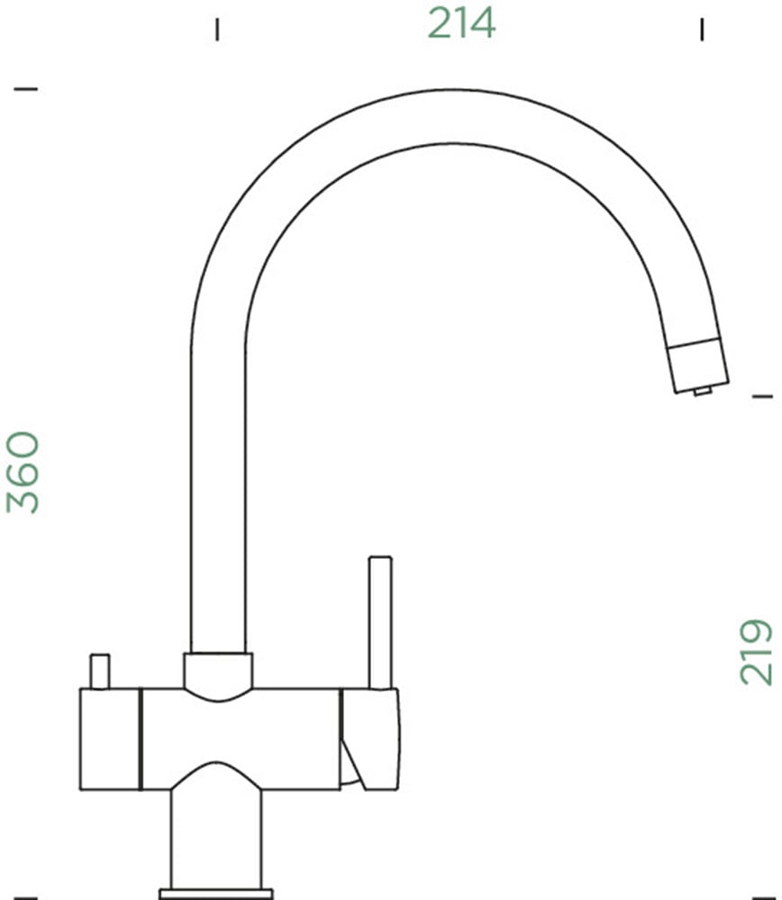 Schock Küchenarmatur »Ares« Hochdruck, Festauslauf, Filterwasser, Schwenkbereich 360°