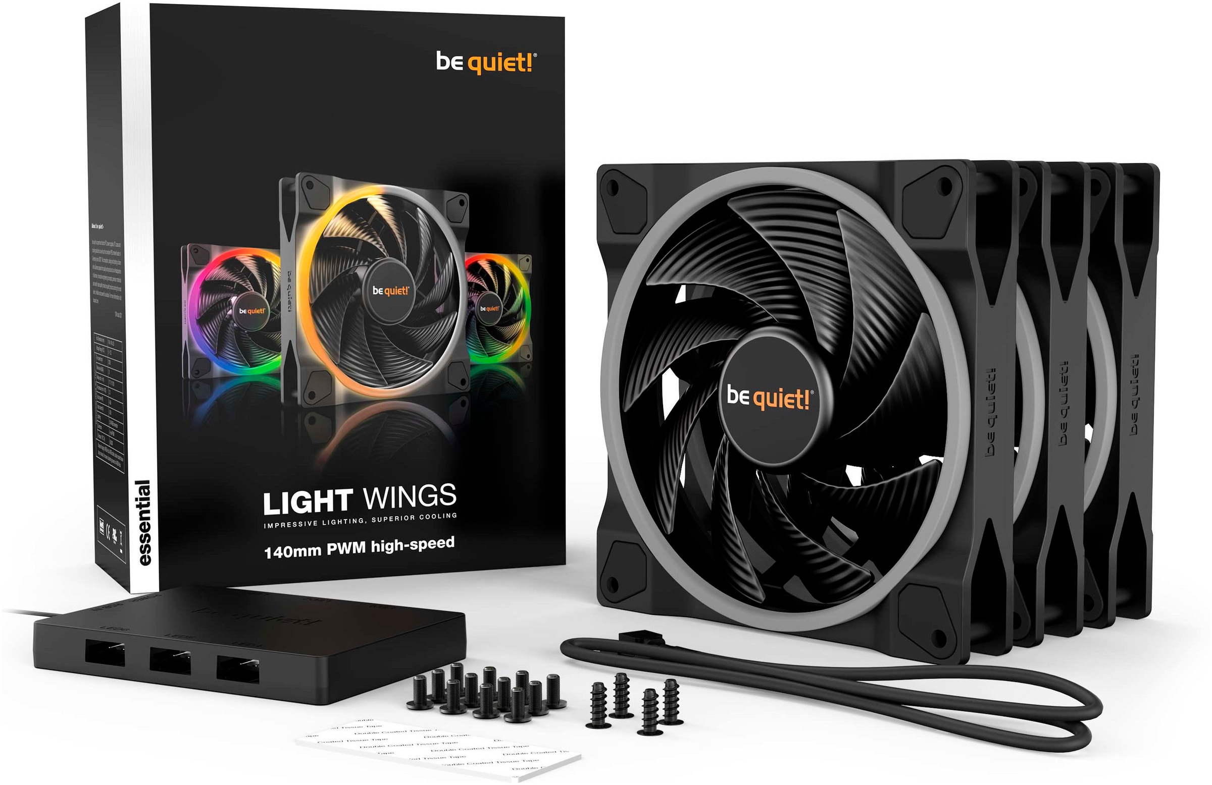 be quiet! Gehäuselüfter »Light Wings  140mm PWM Triple Pack high-speed«