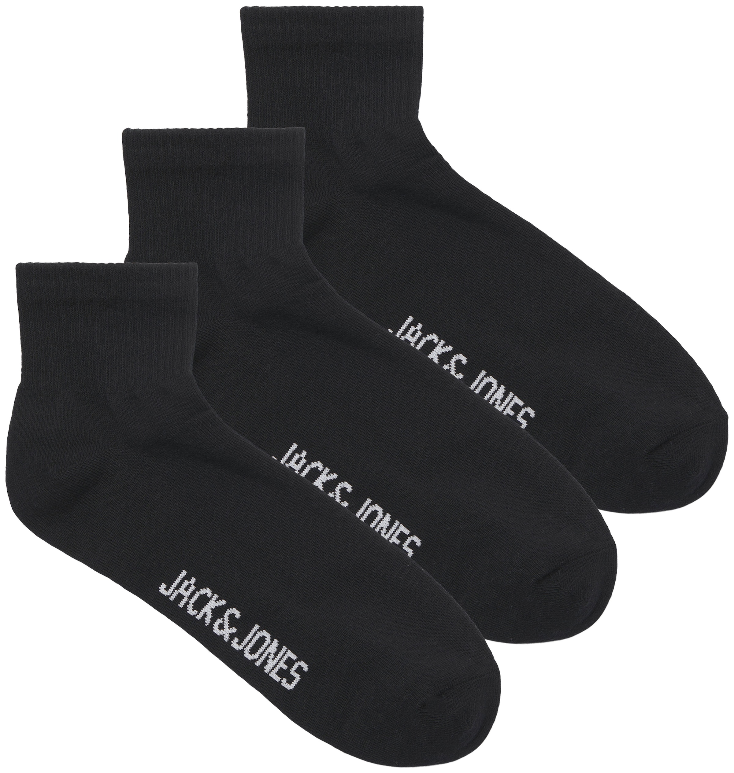 Jack & Jones Freizeitsocken »JACLEON SHORT TENNIS SOCKS 3 PACK SN« Packung, 3 Paar tlg. Baumwollmischung, Einheitsgröße