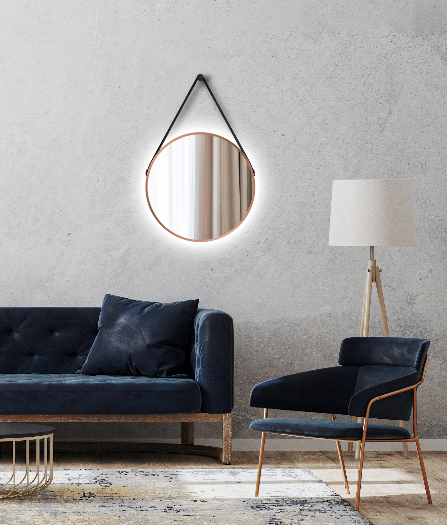 Talos LED-Lichtspiegel, rund, mit indirekter LED Beleuchtung, matt Ø 50 cm günstig online kaufen